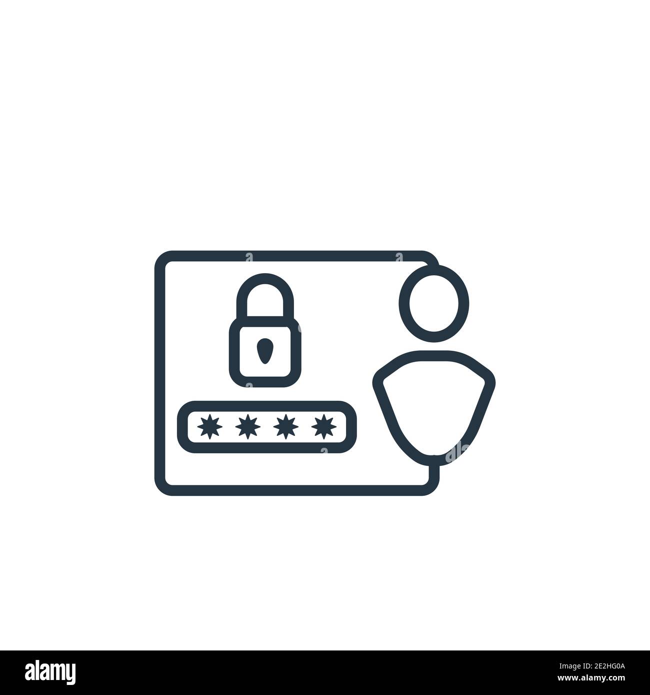 Password outline vector icon. Thin line black password icon, flat ...