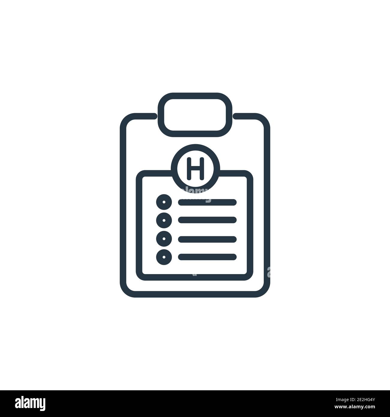 Notepad outline vector icon. Thin line black notepad icon, flat vector simple element illustration from editable medical concept isolated on white bac Stock Vector