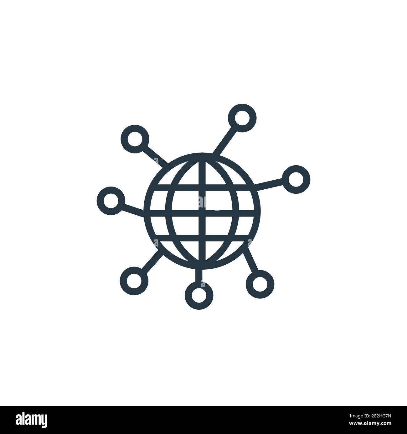 Network outline vector icon. Thin line black network icon, flat vector ...