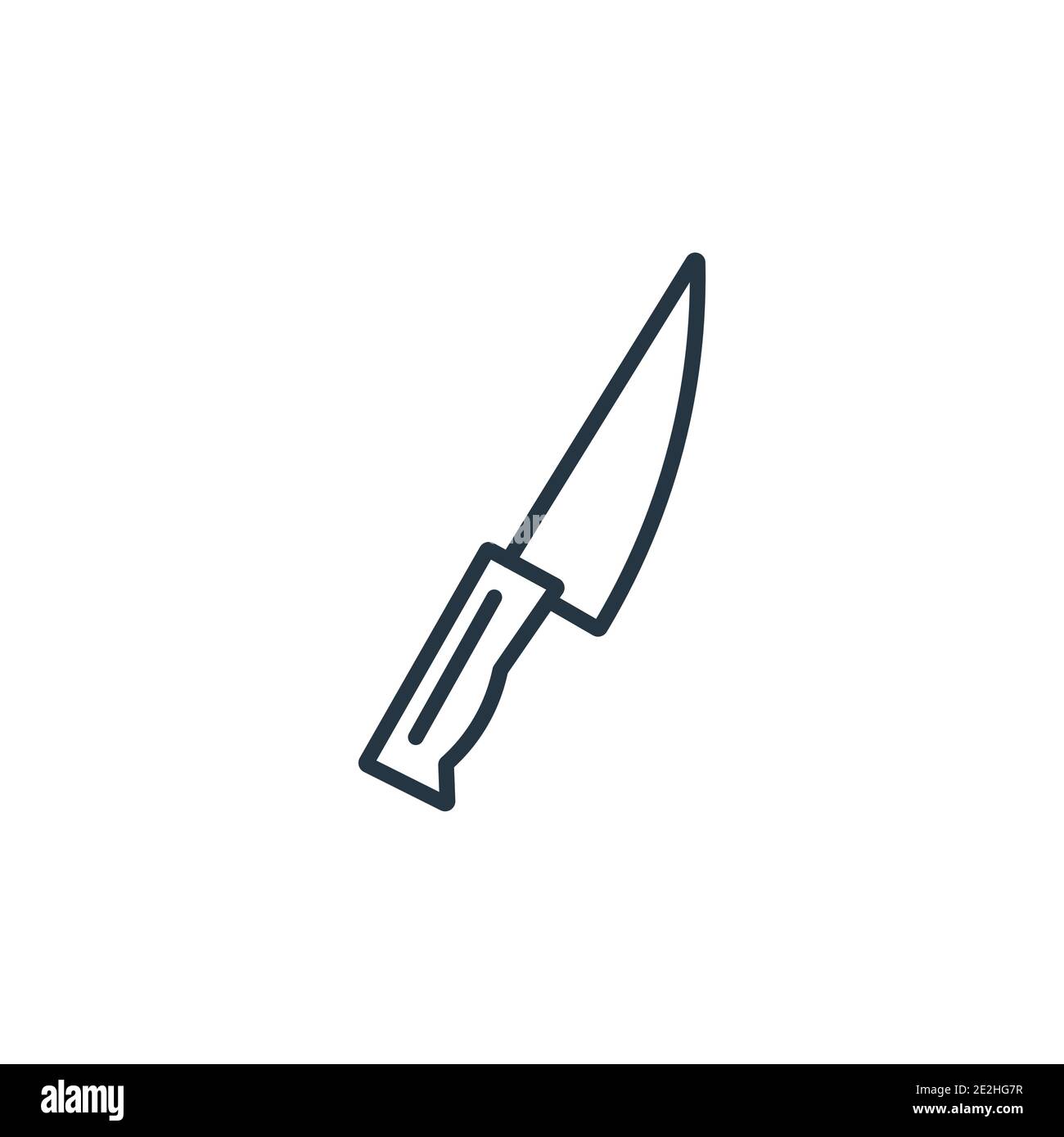 Steak knife outline vector icon. Thin line black steak knife icon, flat