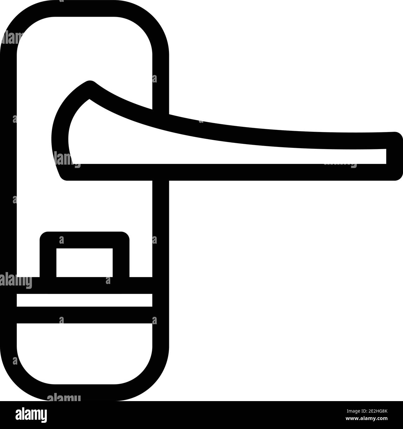 Lock door handle icon. Outline lock door handle vector icon for web ...