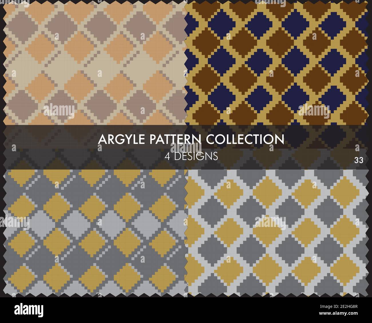 Argyle seamless pattern collection includes 4 design swatches for ...