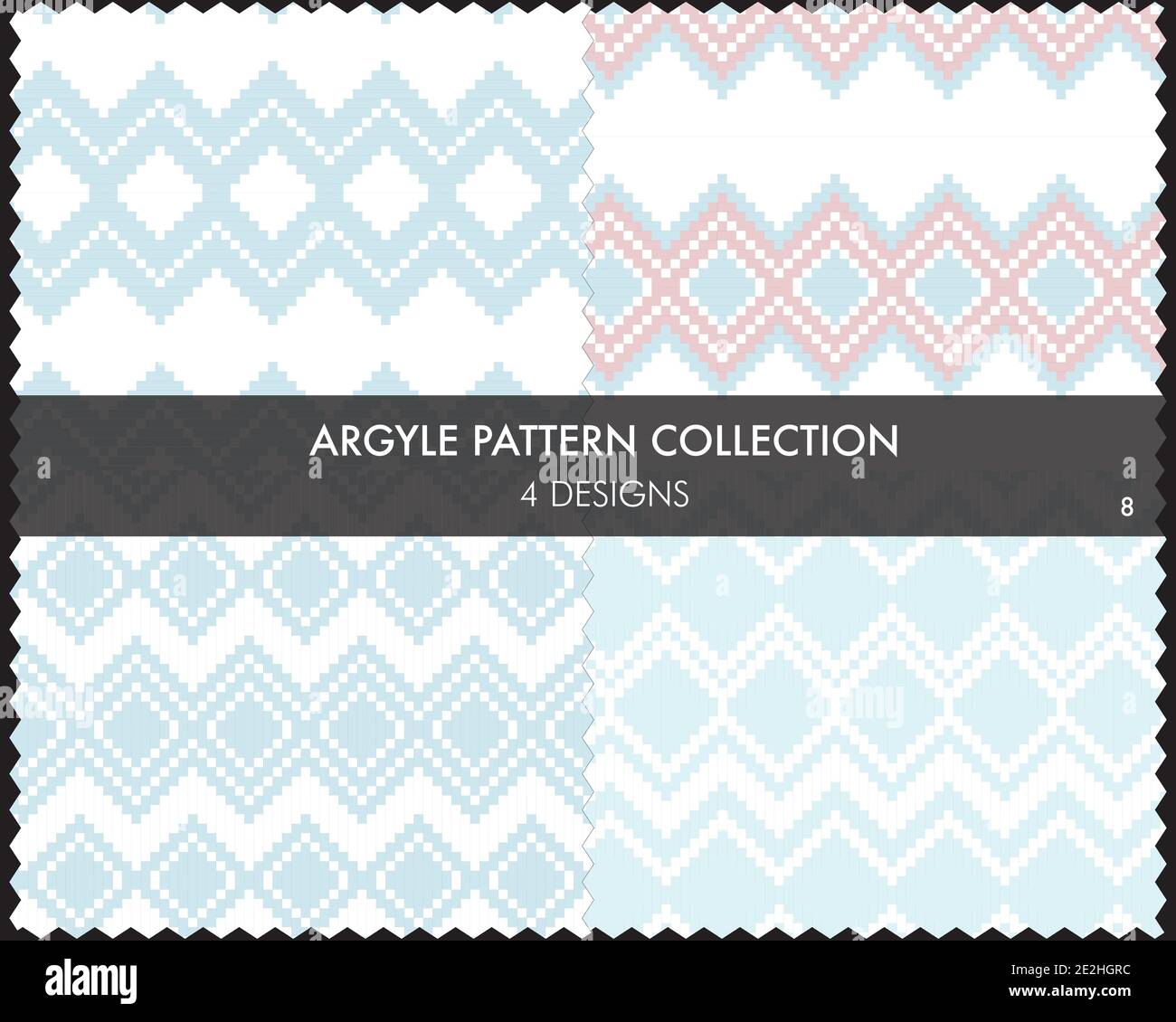 Argyle seamless pattern collection includes 4 design swatches for ...