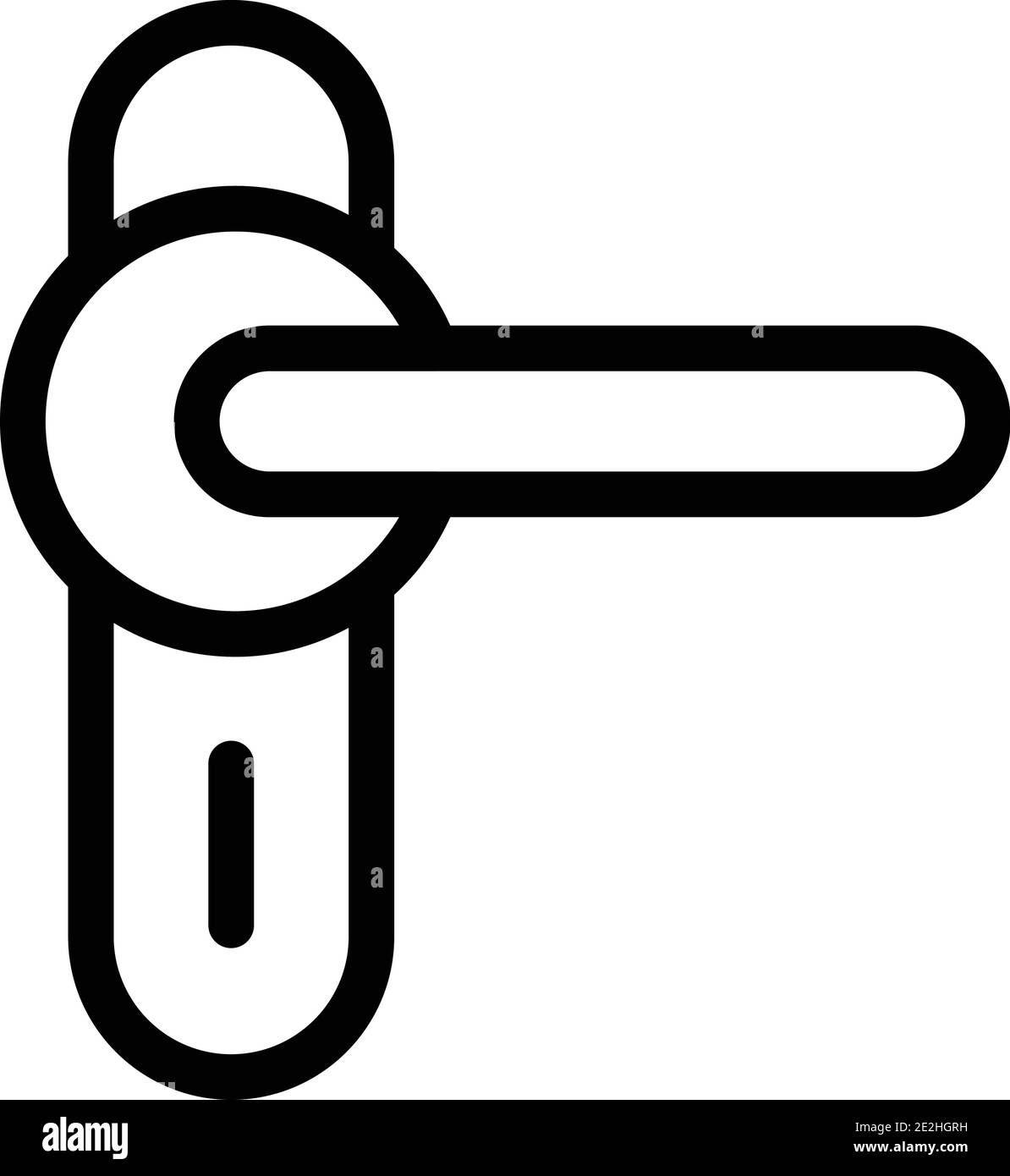 Closed door handle icon. Outline closed door handle vector icon for web