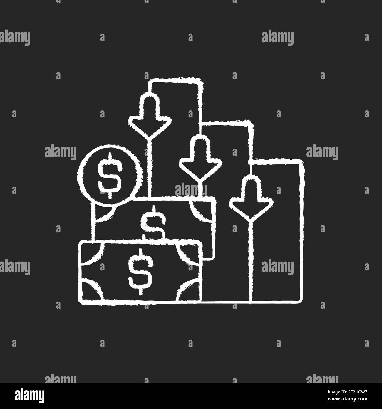Costs chalk white icon on black background Stock Vector Image & Art Alamy