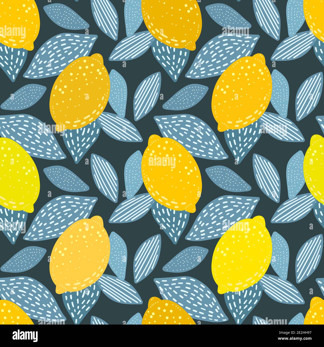 Lemon seamless pattern vector illustration. Summer design repeated ...