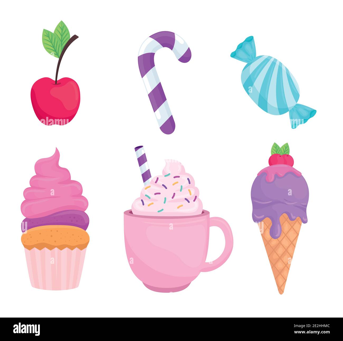 Sweet food icon set vector design Stock Vector Image & Art - Alamy