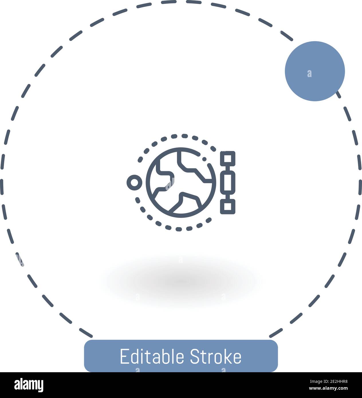 earth vector icon editable stroke outline icons for web and mobile ...