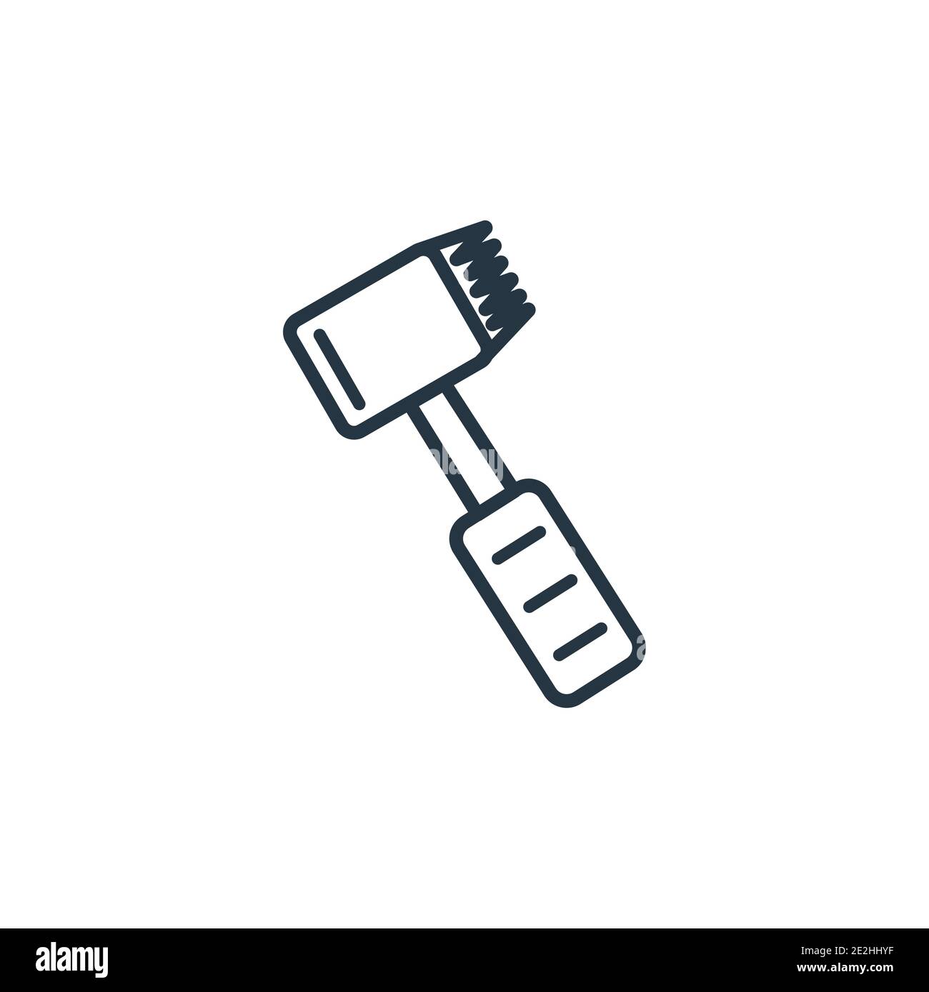 Meat tenderizer outline vector icon. Thin line black meat tenderizer
