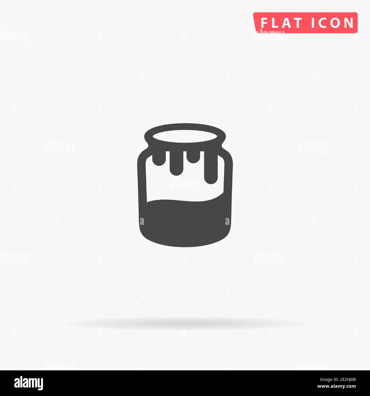 Honey Jar flat vector icon. Hand drawn style design illustrations. Stock Vector