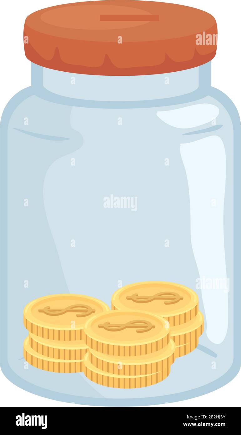 Coins in jar isolated vector design Stock Vector Image &amp; Art - Alamy