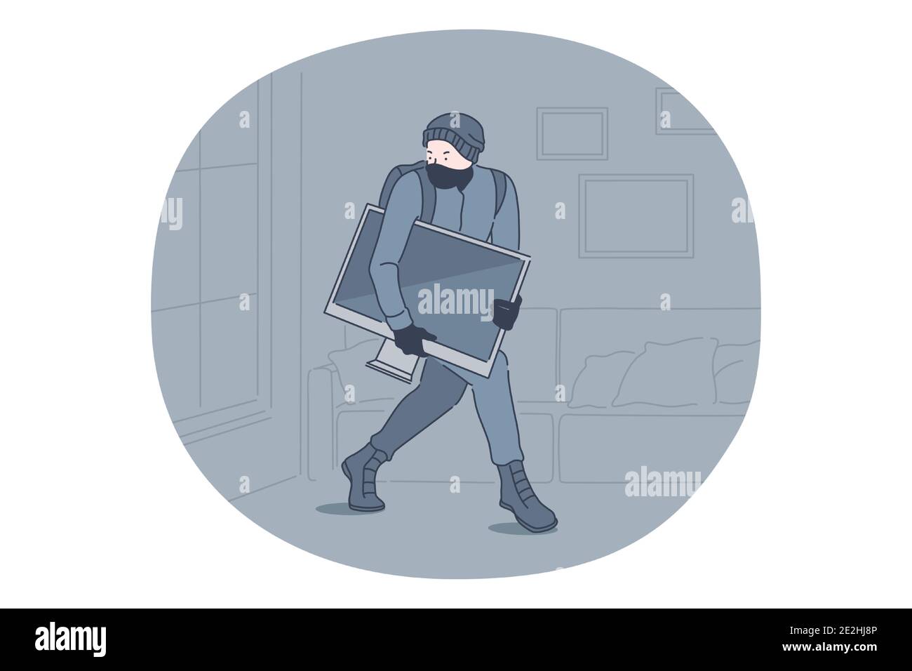 Robbery, thief and crime concept Stock Vector