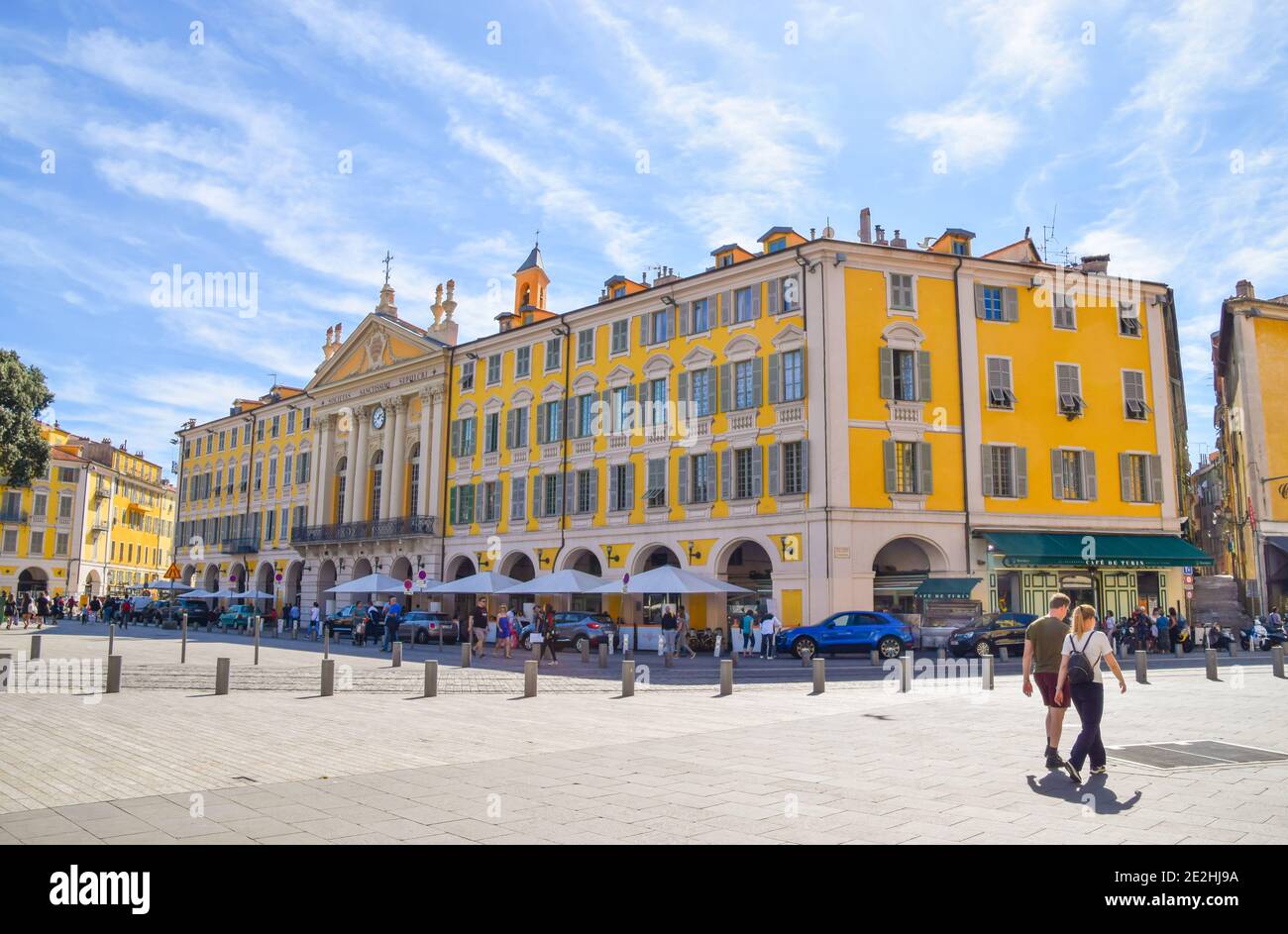 Daytime view of Place Garibaldi in Nice, France Stock Photo