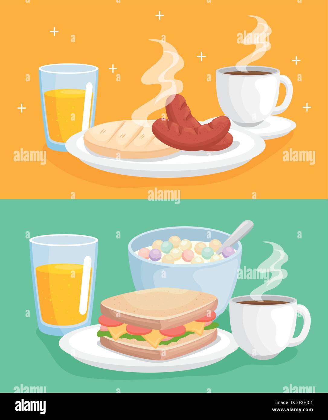 Breakfast symbol collection vector design Stock Vector