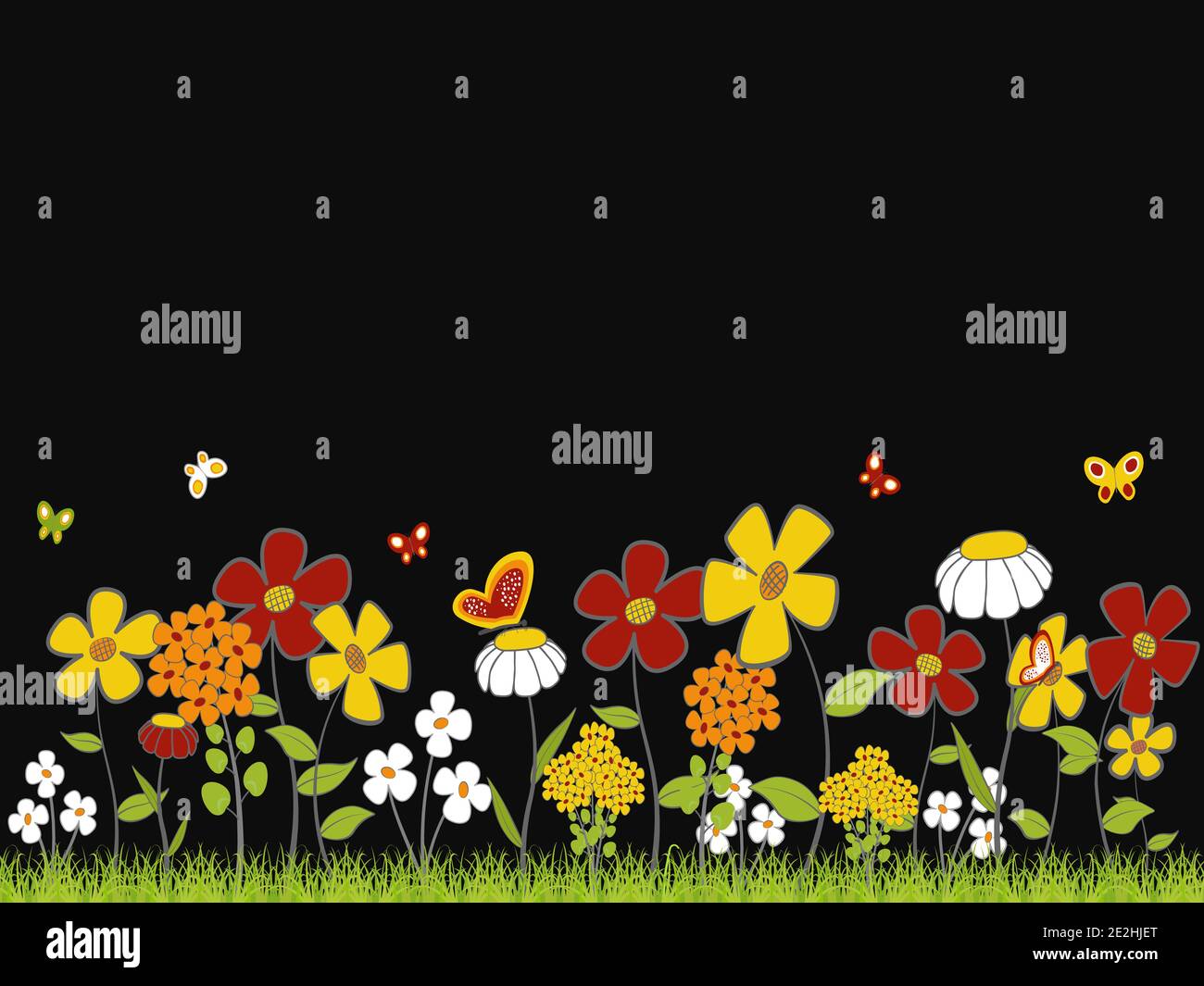 Blue butterfly meadow Stock Vector Images Alamy