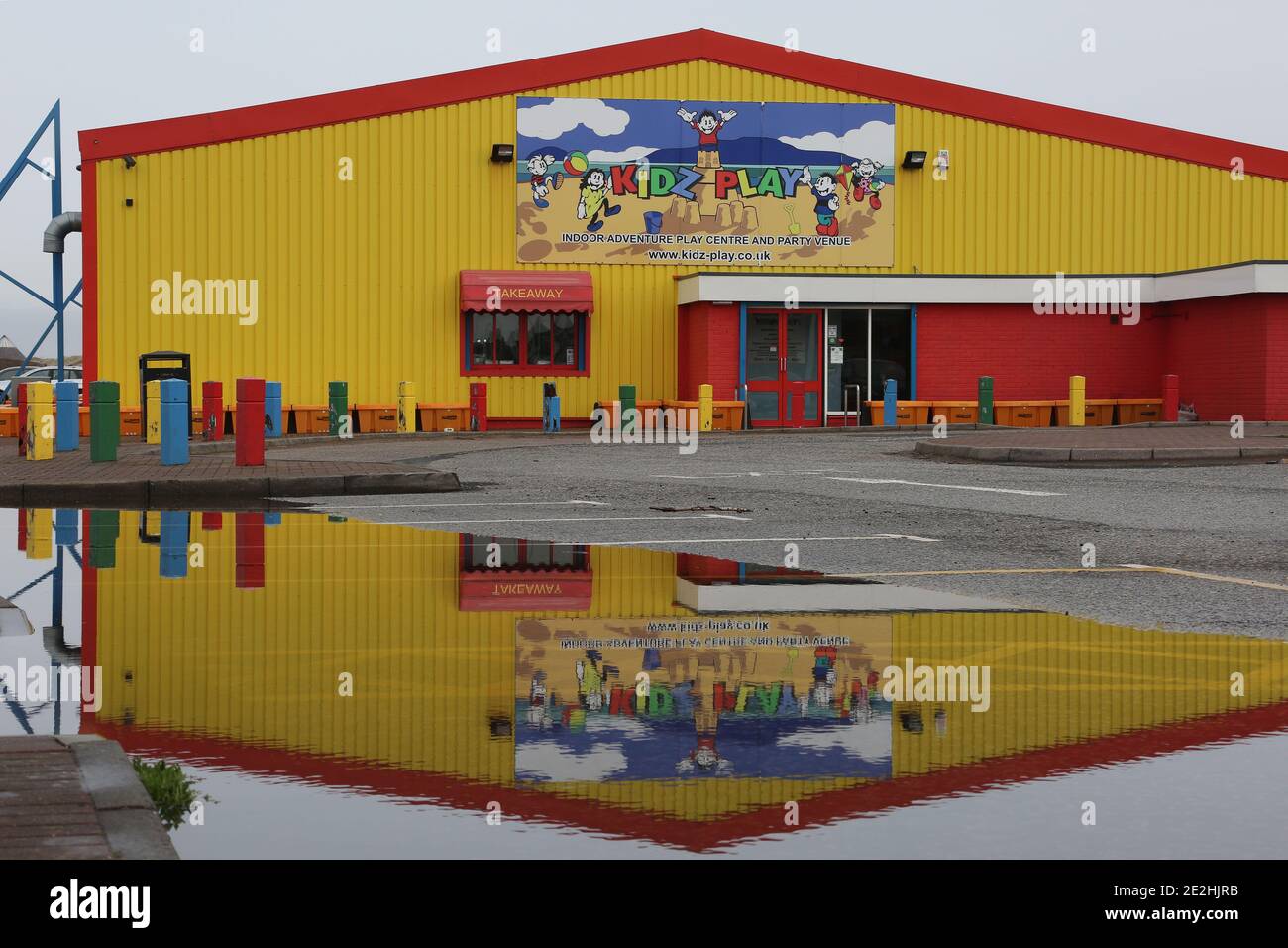 Kidz Play, Prestwick, Ayrshire, Scotland, UK. Colourful corrugated