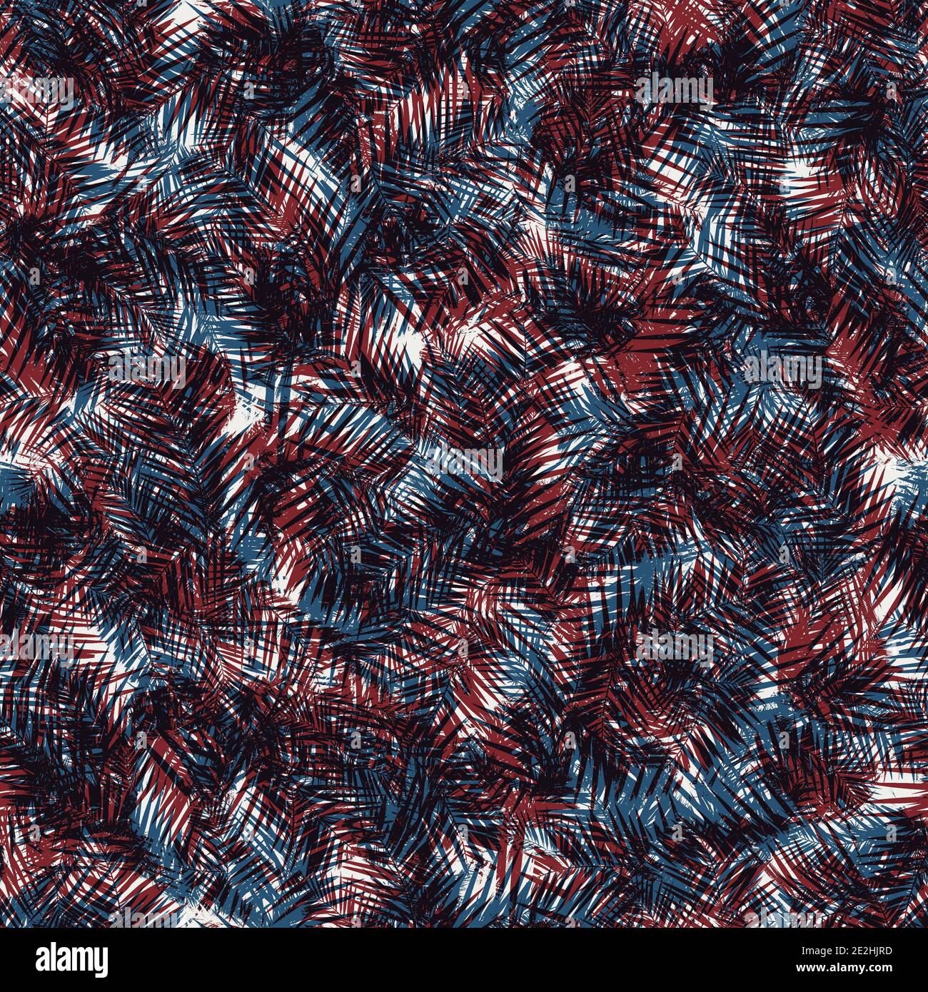 Seamless tropical pattern in red blue black white Stock Photo - Alamy