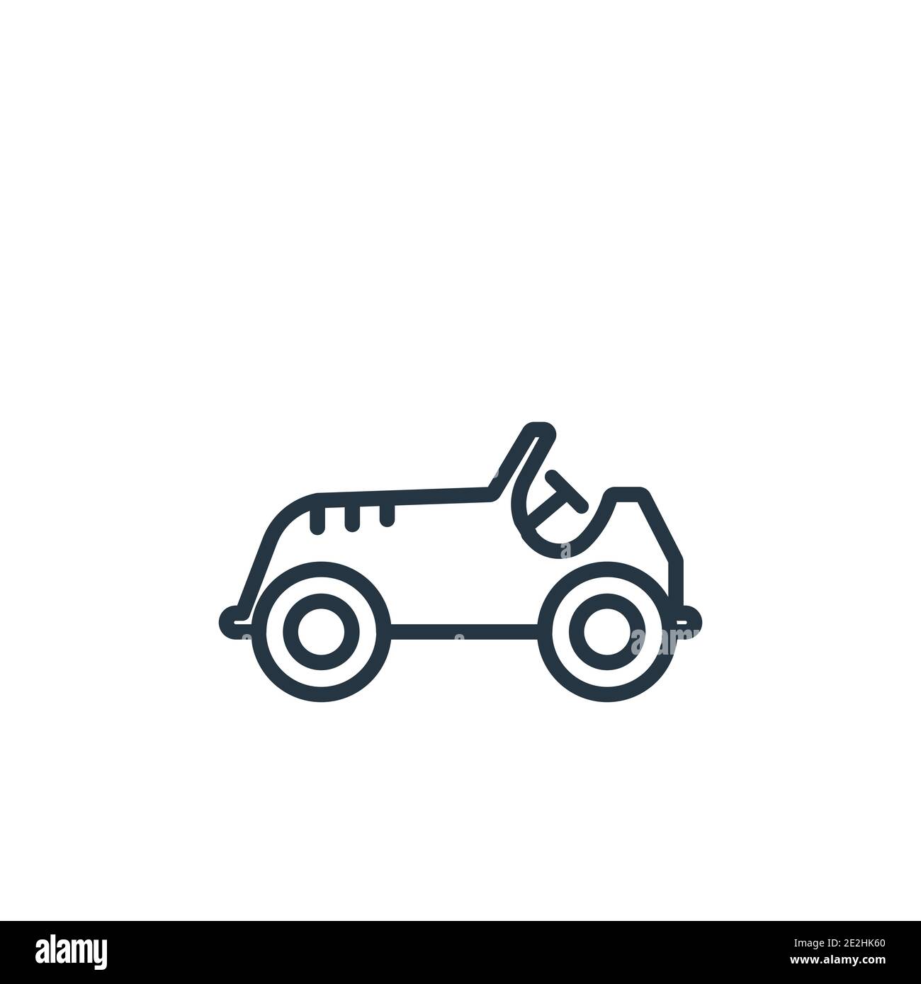 Old car outline vector icon. Thin line black old car icon, flat vector simple element illustration from editable luxury concept isolated stroke on whi Stock Vector