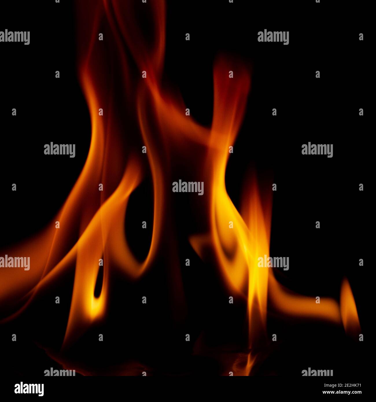 Fire flames isolated on black background Stock Photo - Alamy