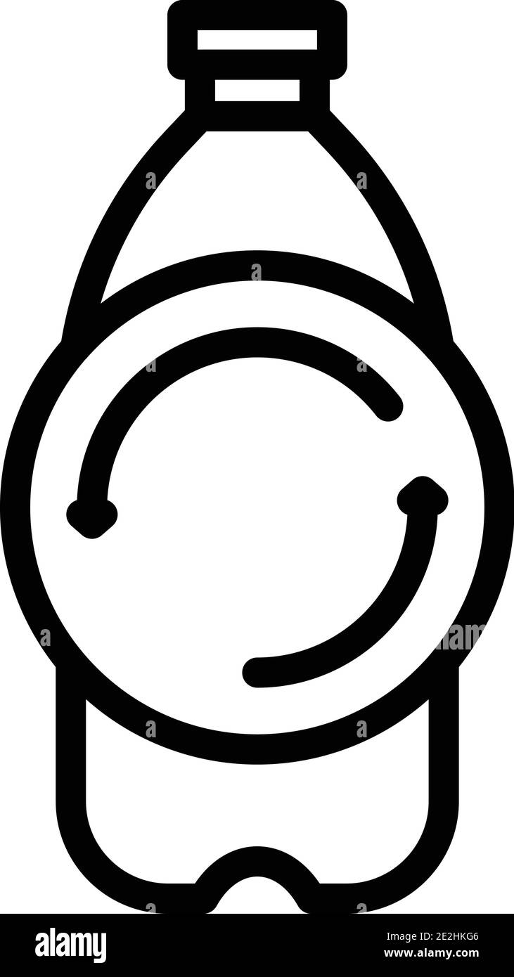 Recycle bottle plastic icon. Outline recycle bottle plastic vector icon ...