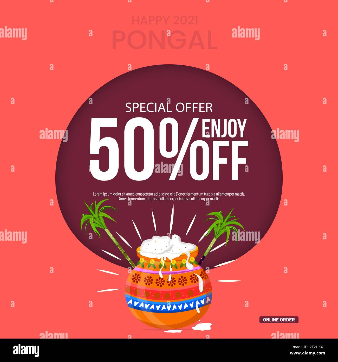 illustration of Happy Pongal sale background. Can be used for shopping sale, promo poster, Stock Vector