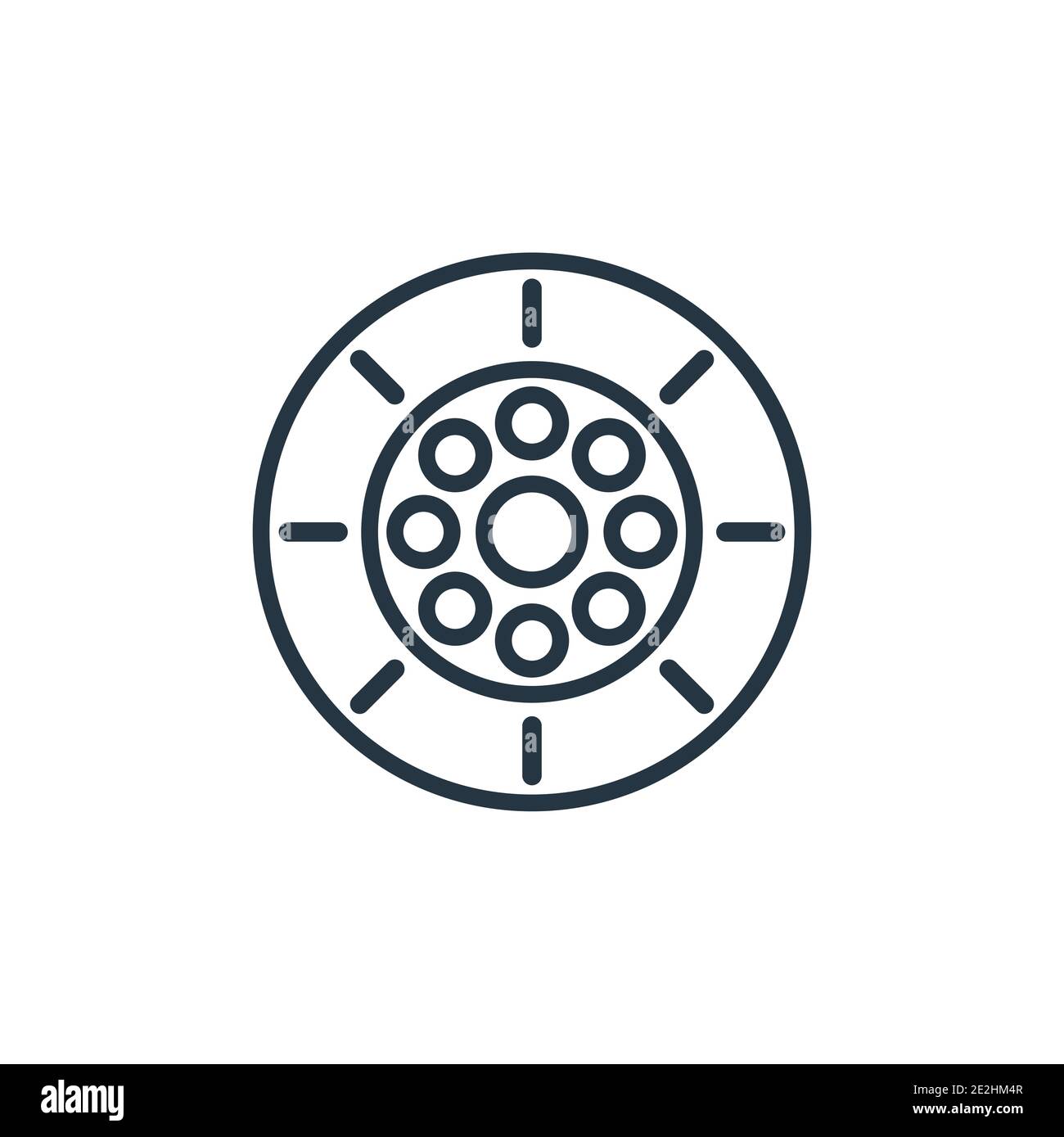 Industrial tread outline vector icon. Thin line black industrial tread icon, flat vector simple element illustration from editable industry concept is Stock Vector