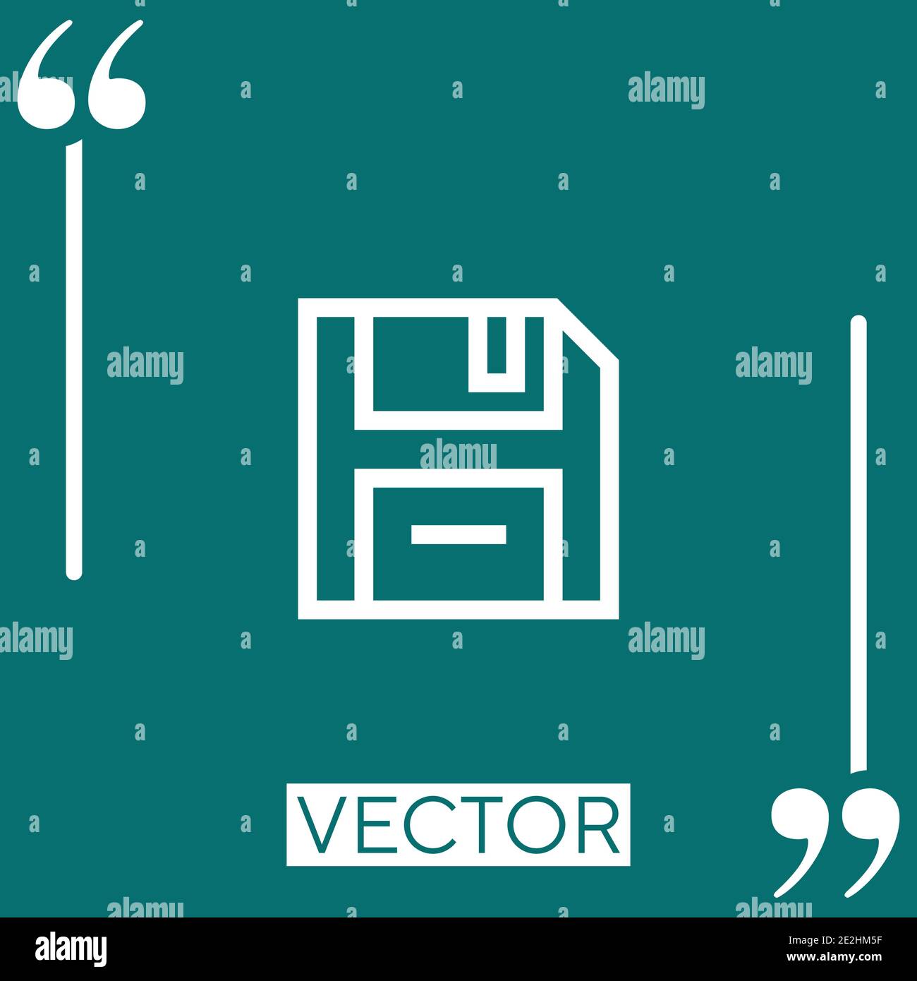 diskette vector icon Linear icon. Editable stroke line Stock Vector