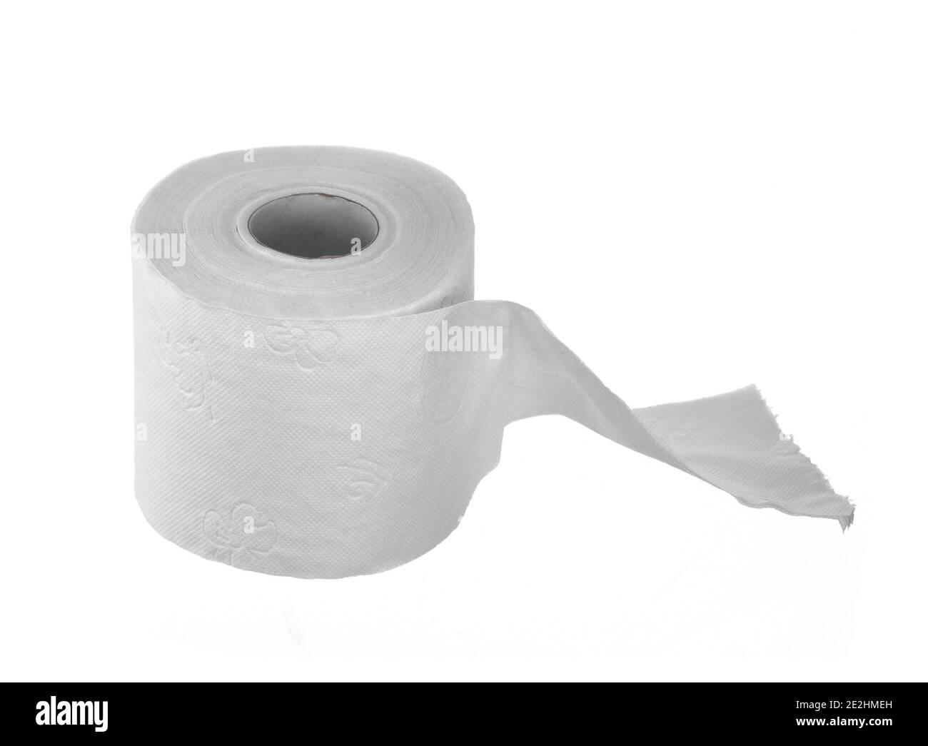 Roll of toilet paper or tissue isolated on white background Stock Photo