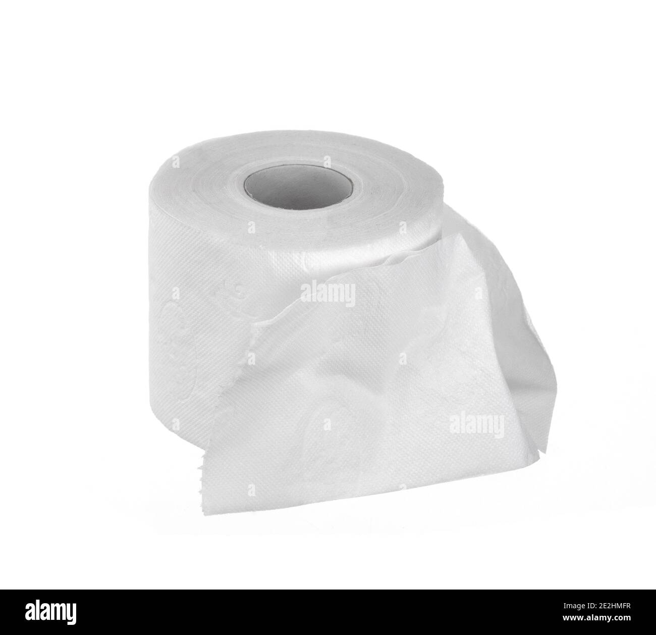 Roll of toilet paper or tissue isolated on white background Stock Photo