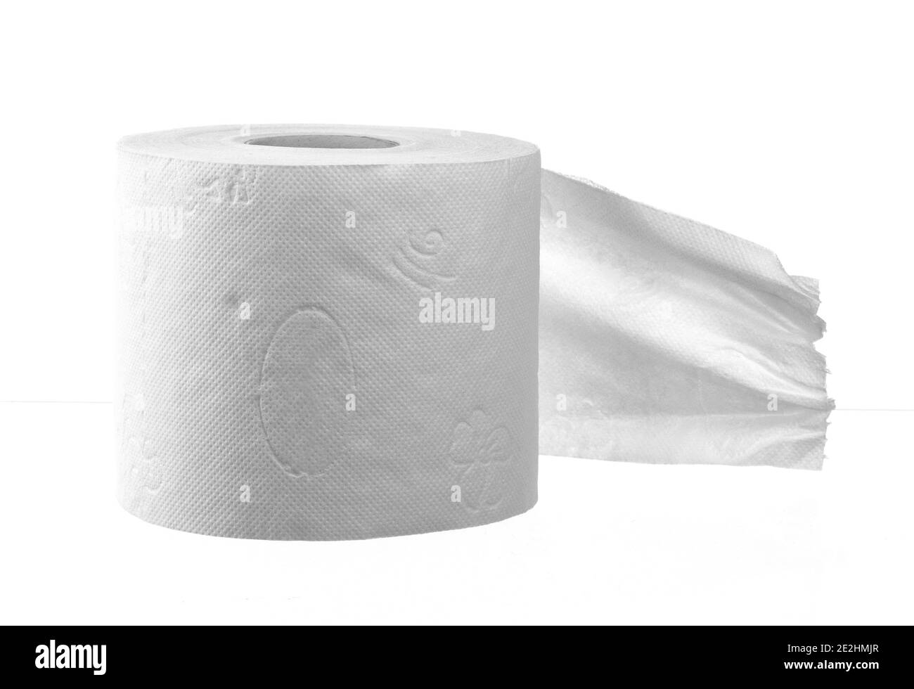 Roll of toilet paper or tissue isolated on white background Stock Photo