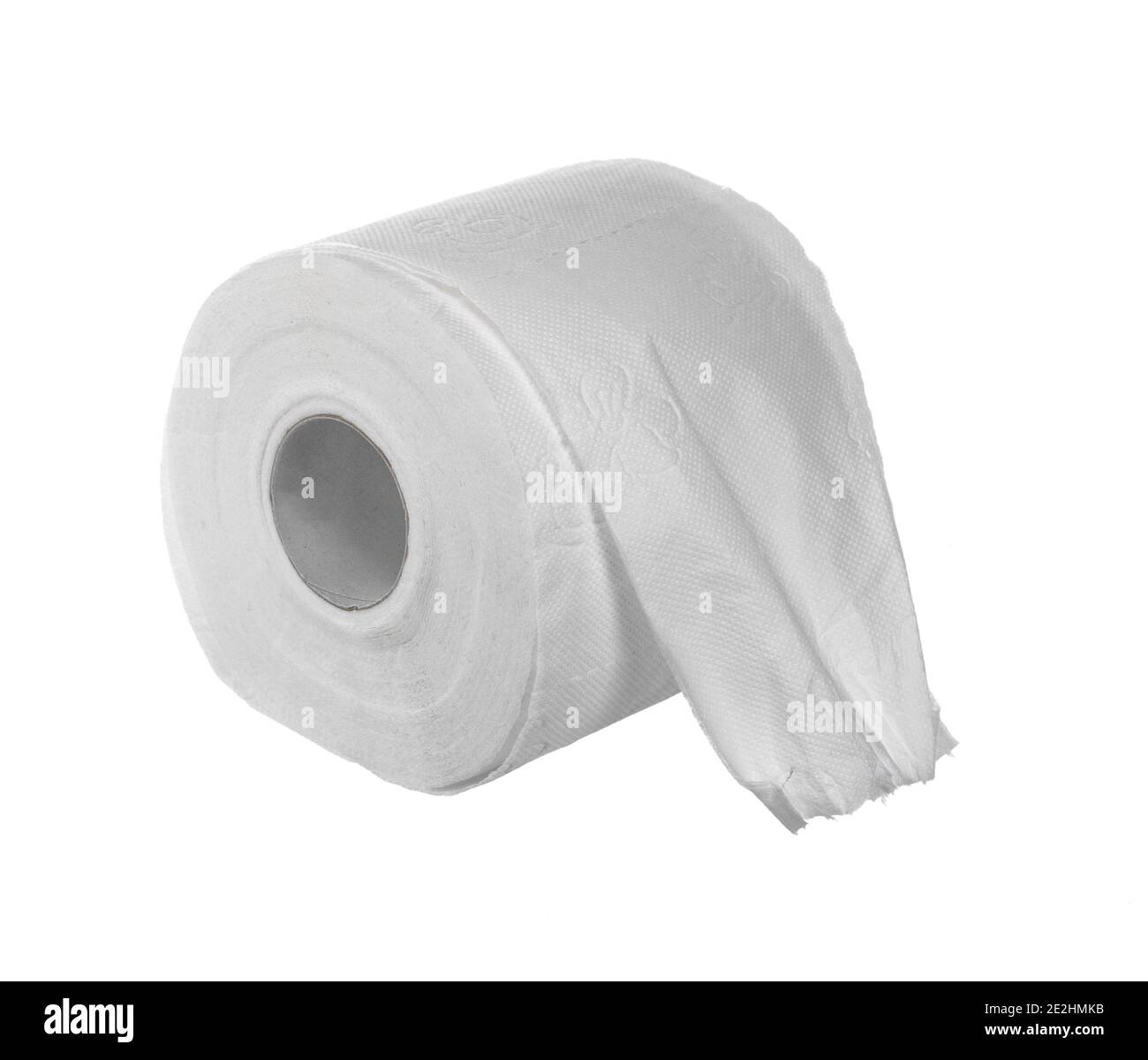 Roll of toilet paper or tissue isolated on white background Stock Photo