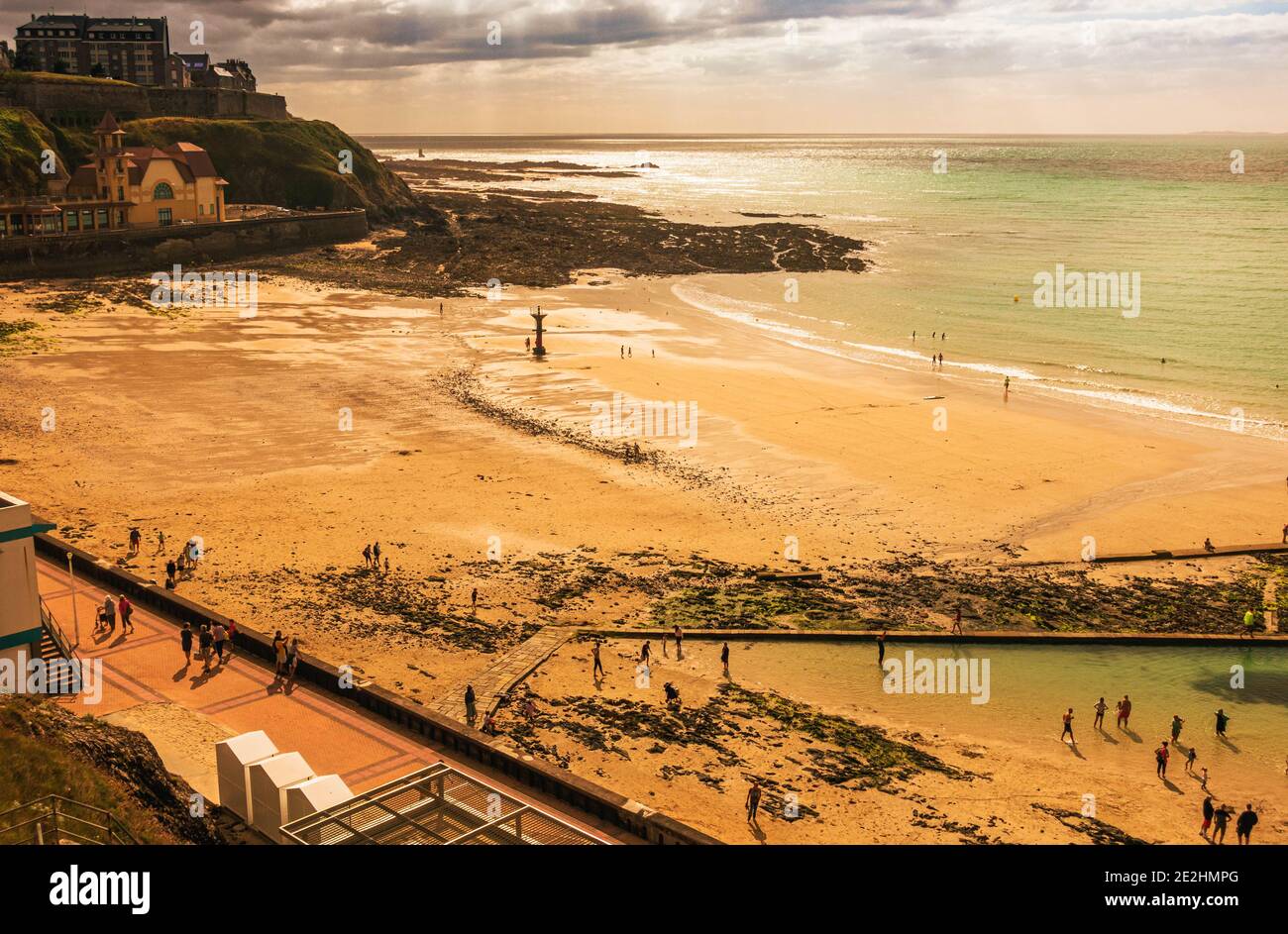 Plat Gousset beach and in Granville in Normandy, France Stock Photo Alamy