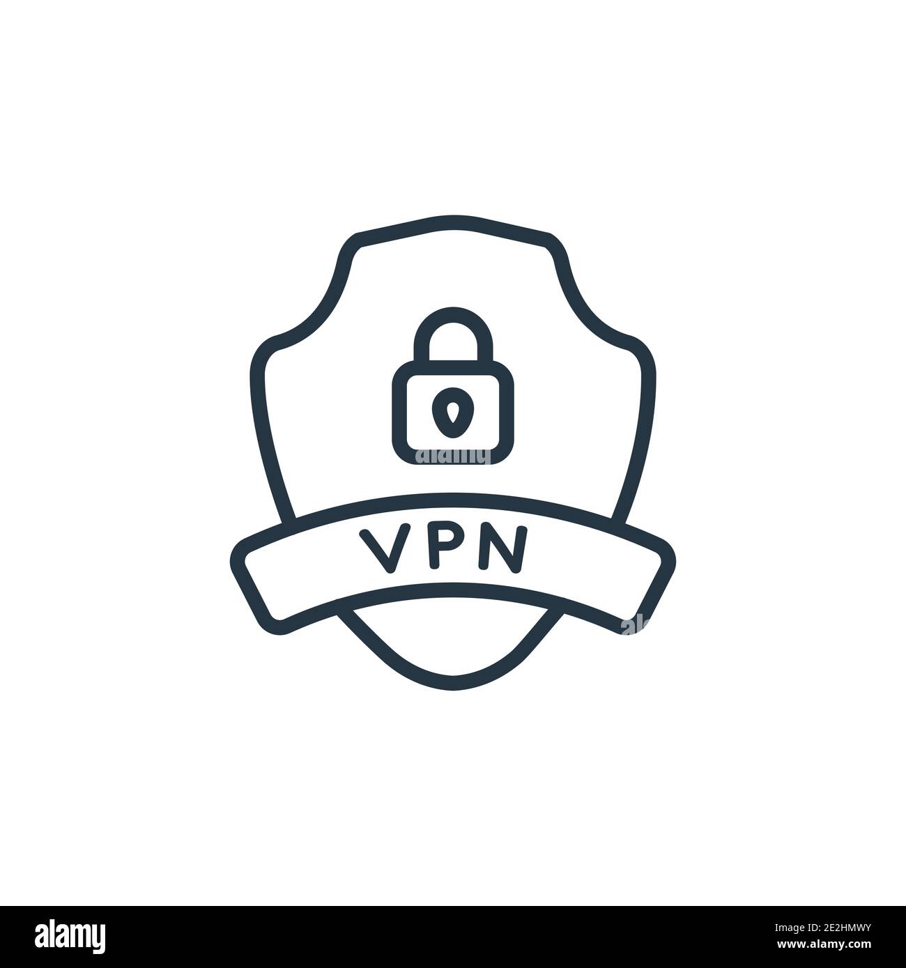 Virtual private network outline vector icon. Thin line black virtual private network icon, flat vector simple element illustration from editable inter Stock Vector