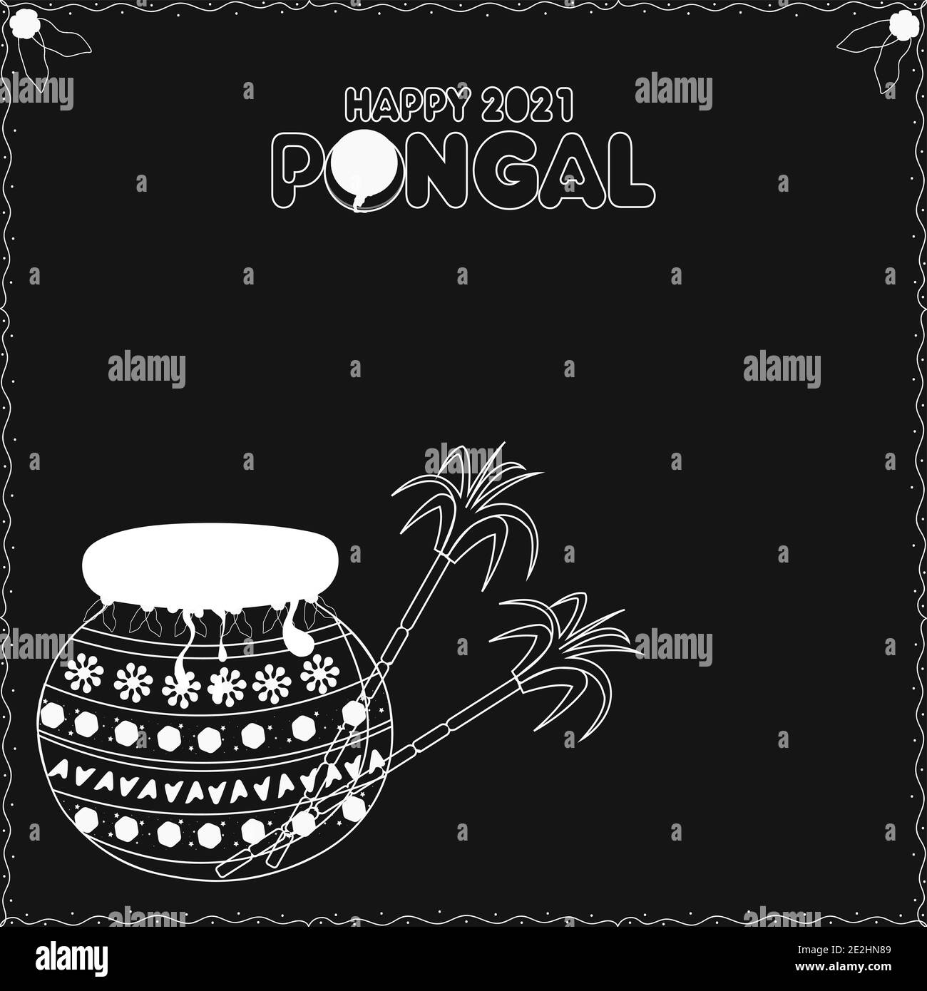 South Indian Festival Happy Pongal Background Template Design Stock Vector
