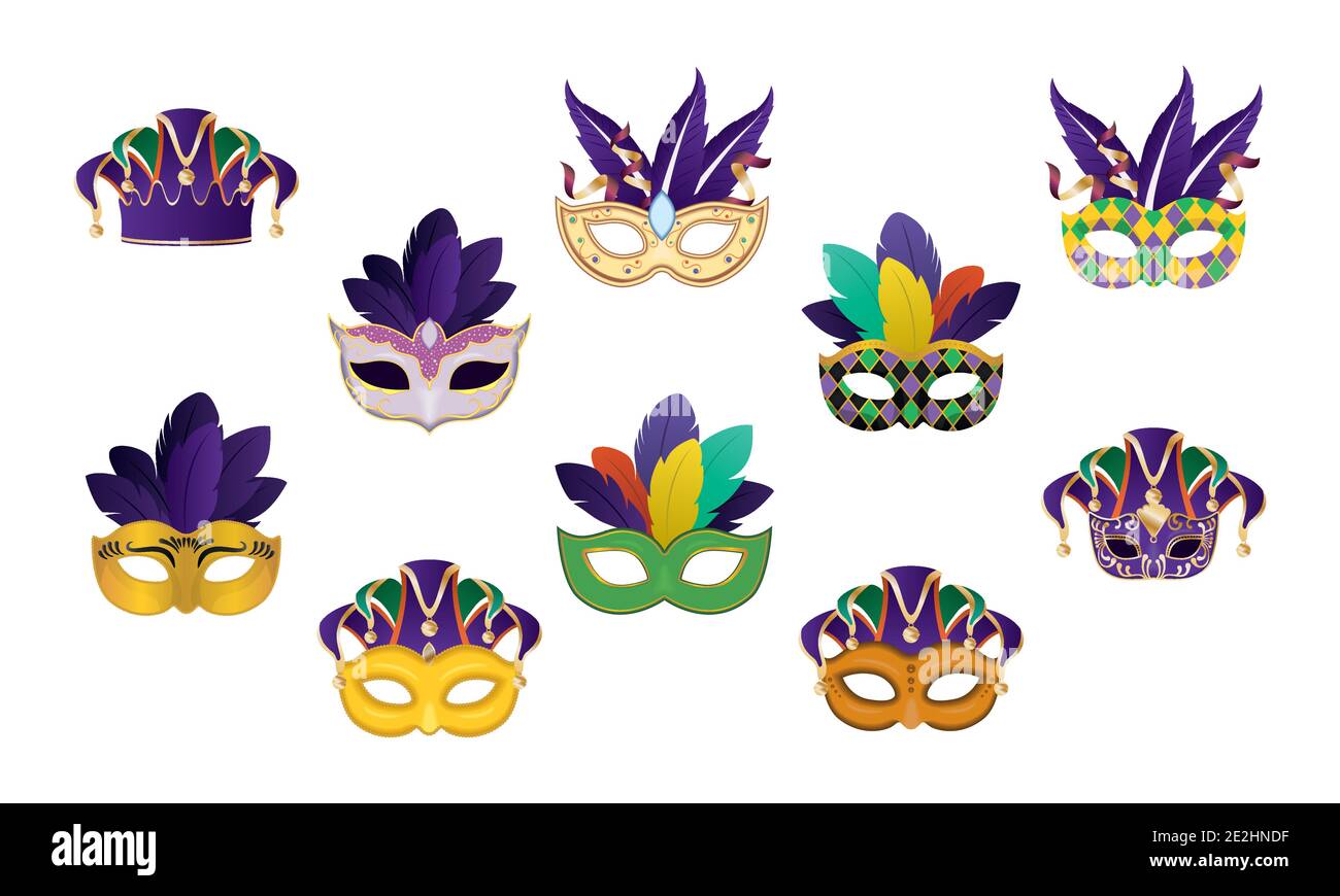 Mardi Gras Feathers Design, Party Carnival Decoration Celebration