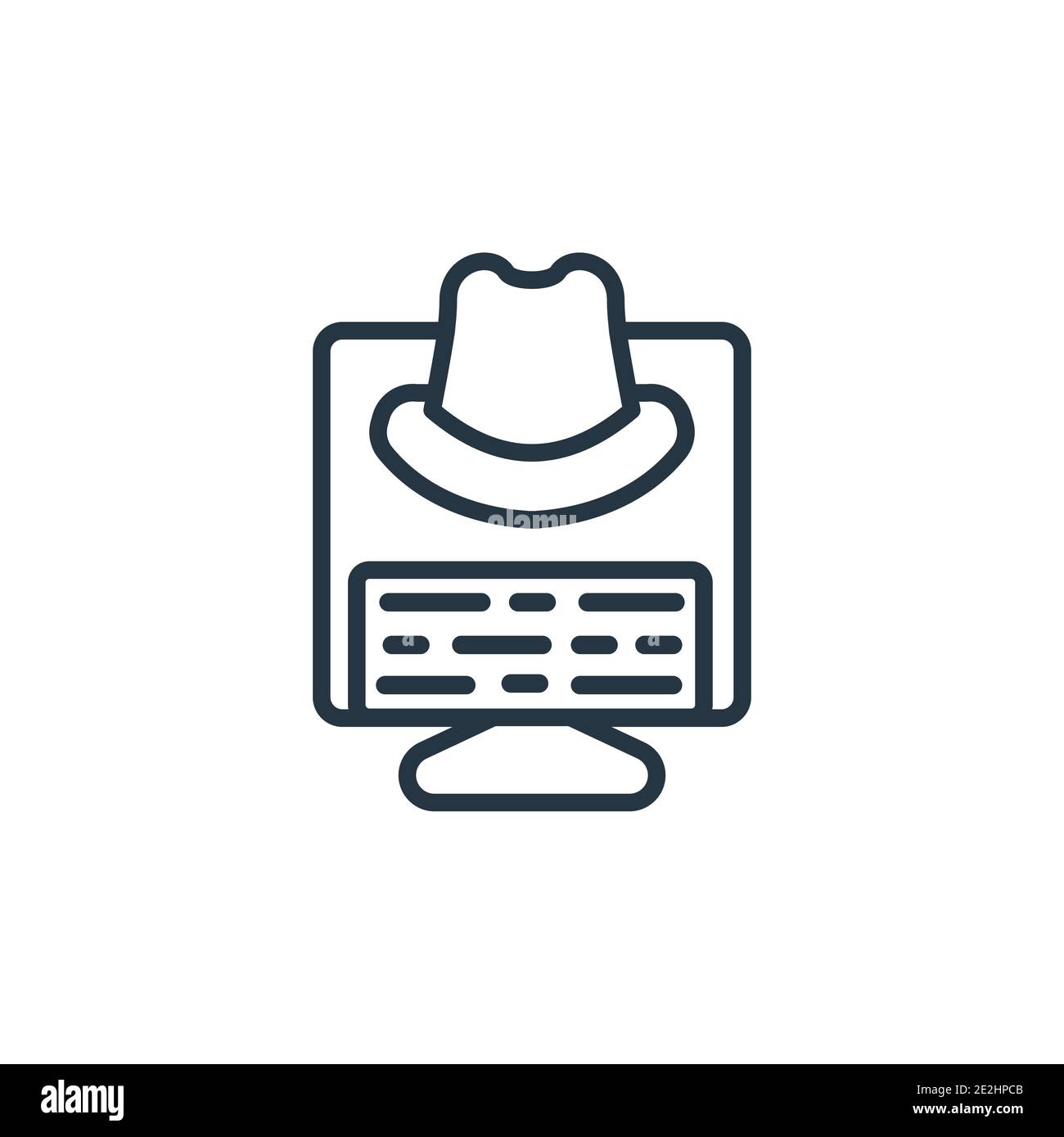 Spyware outline vector icon. Thin line black spyware icon, flat vector simple element illustration from editable internet security concept isolated on Stock Vector