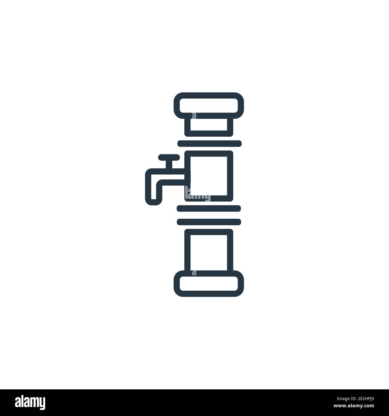 Hand pump outline vector icon. Thin line black hand pump icon, flat