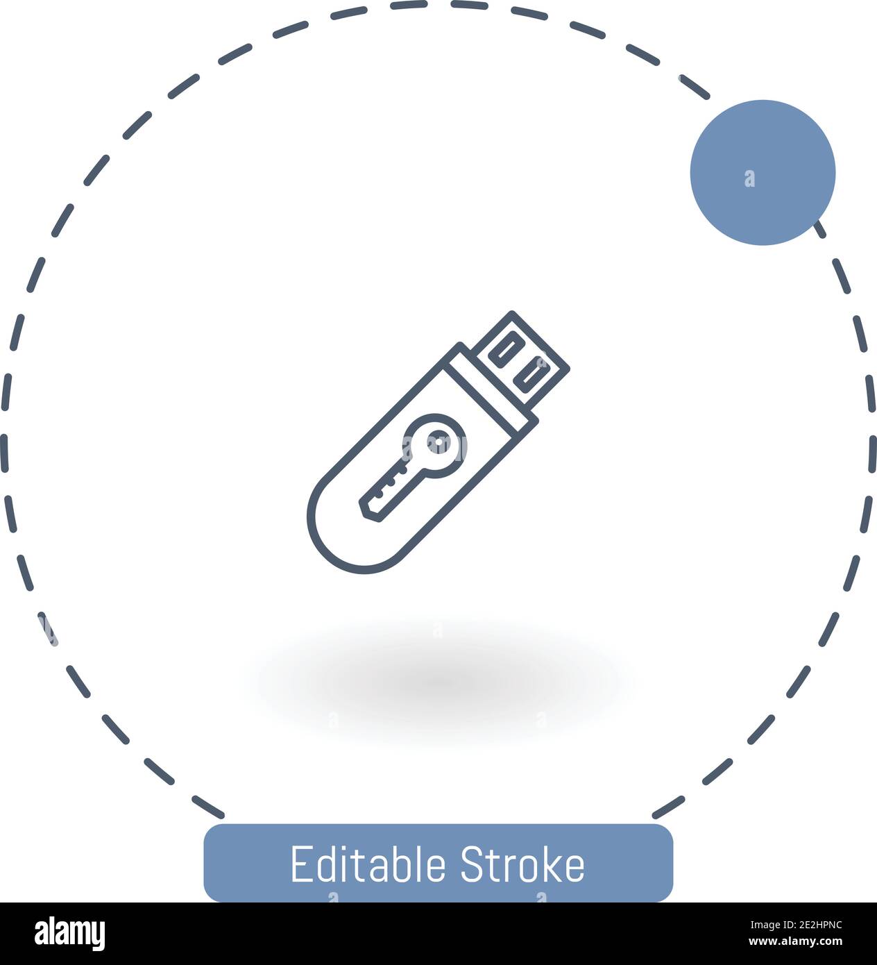 pendrive vector icon editable stroke outline icons for web and mobile Stock Vector