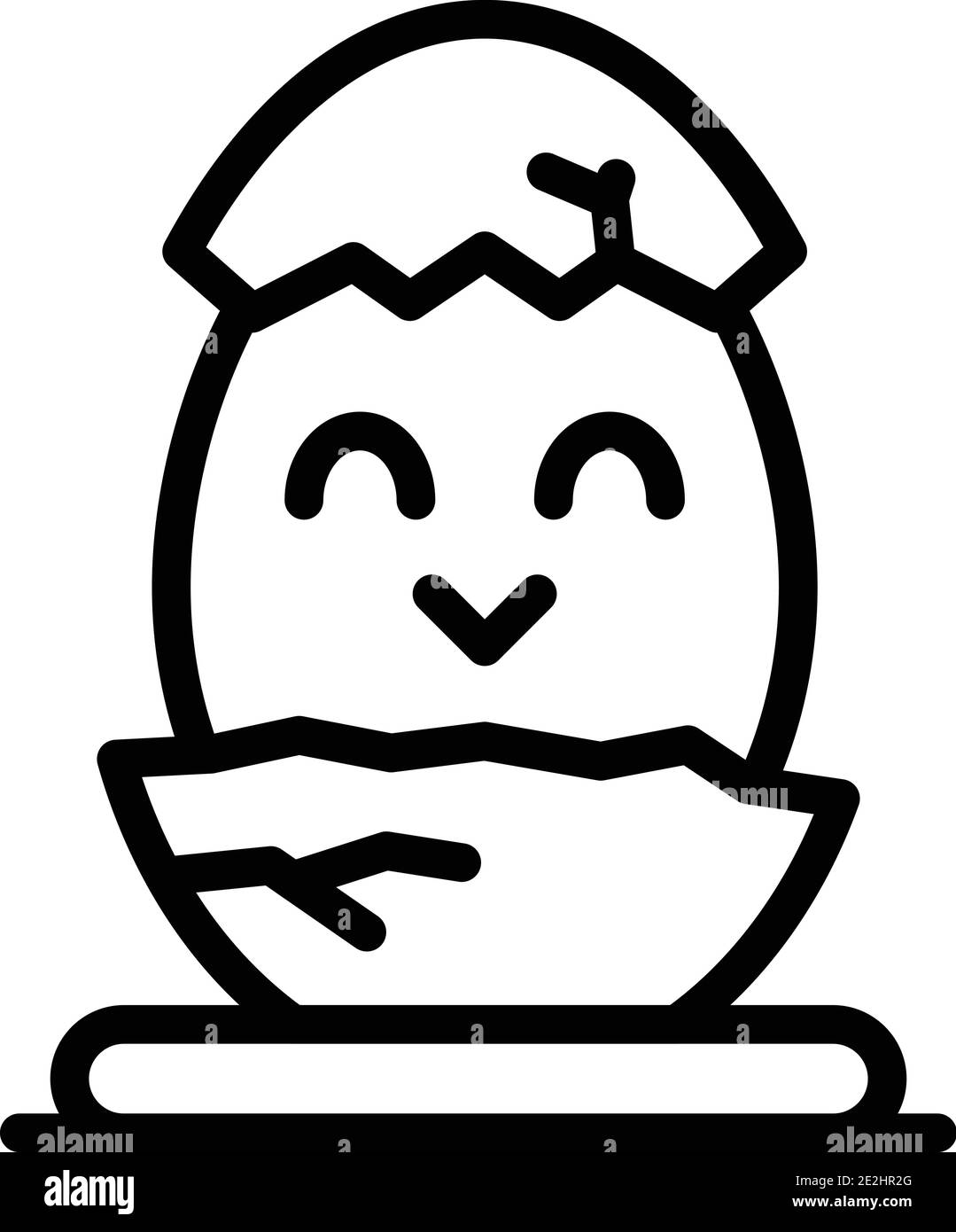 Egg cracked icon. Outline egg cracked vector icon for web design