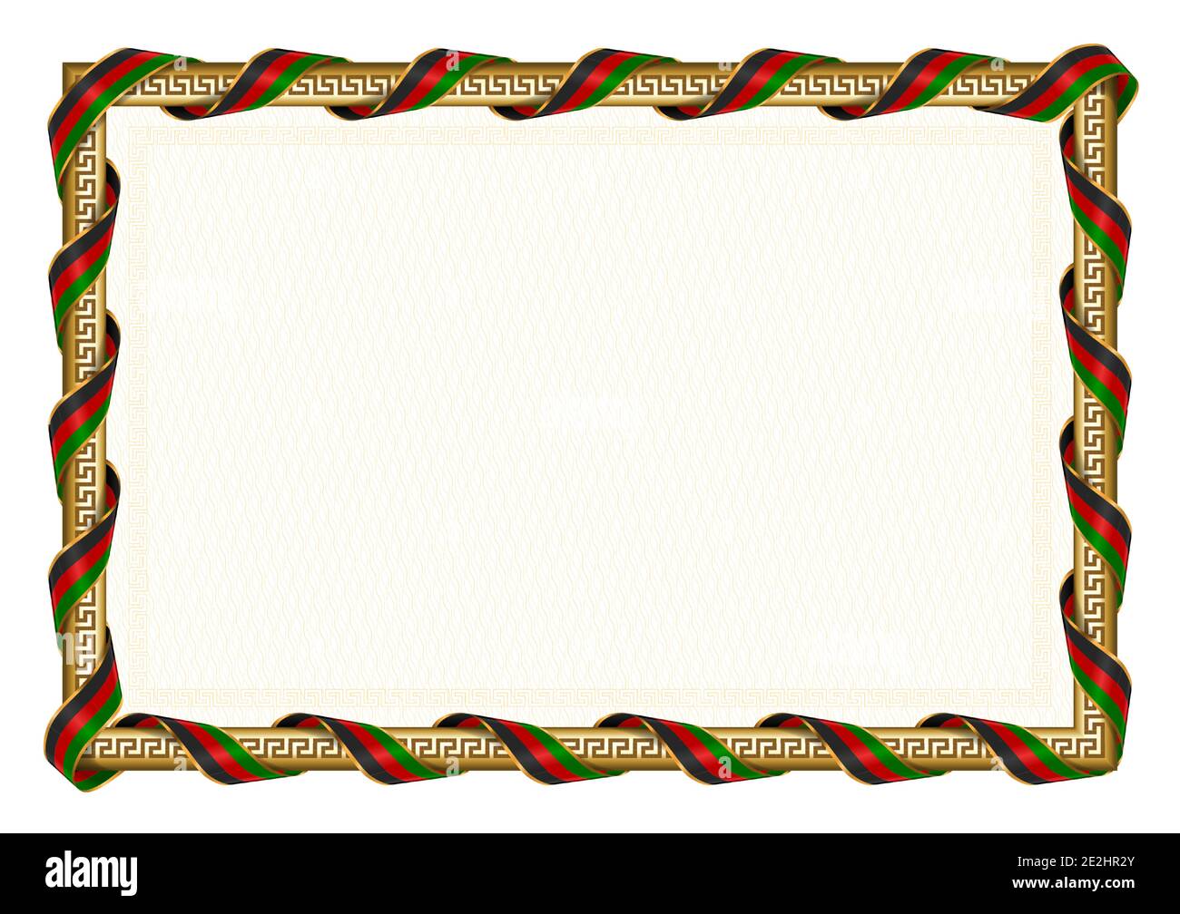 Horizontal frame and border with Kenya flag, template elements for your