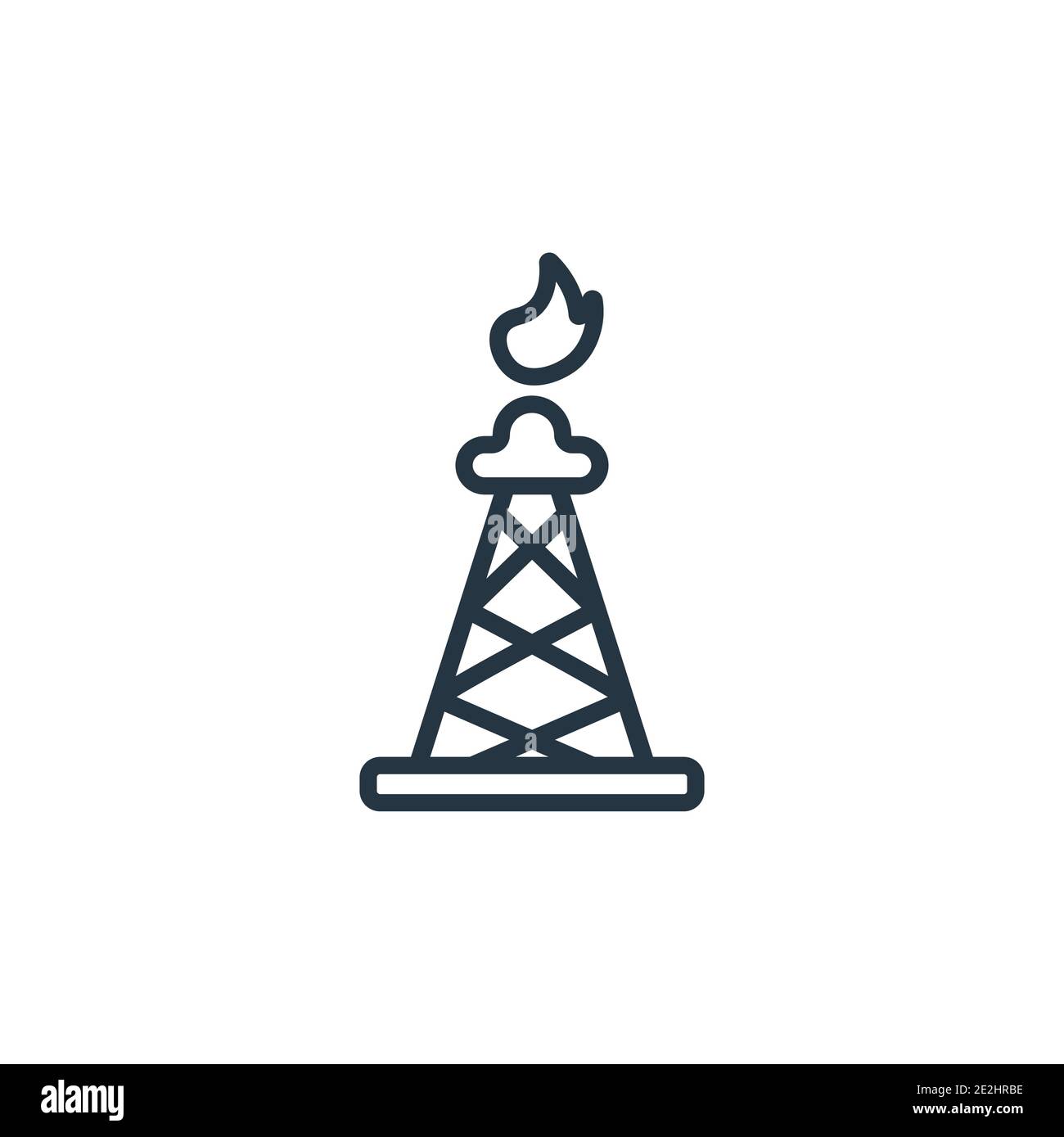 Oilfield outline vector icon. Thin line black oilfield icon, flat