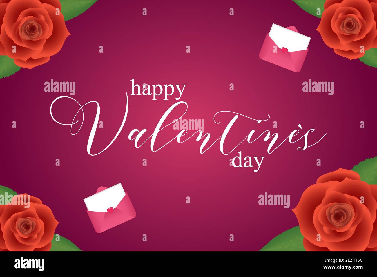 Happy valentines day with roses and cards of love passion and romantic ...