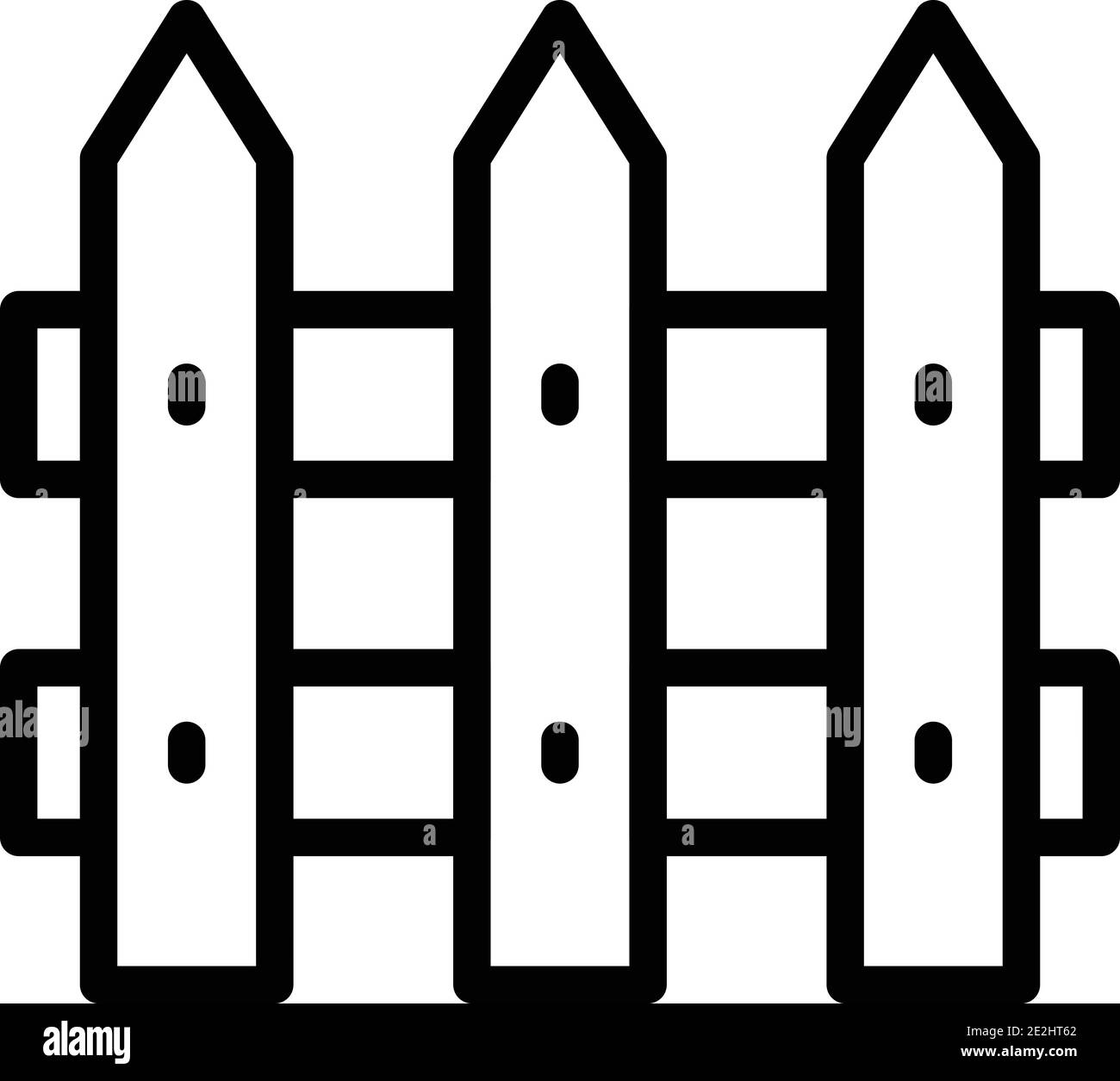 Fence wooden icon. Outline fence wooden vector icon for web design isolated on white background Stock Vector