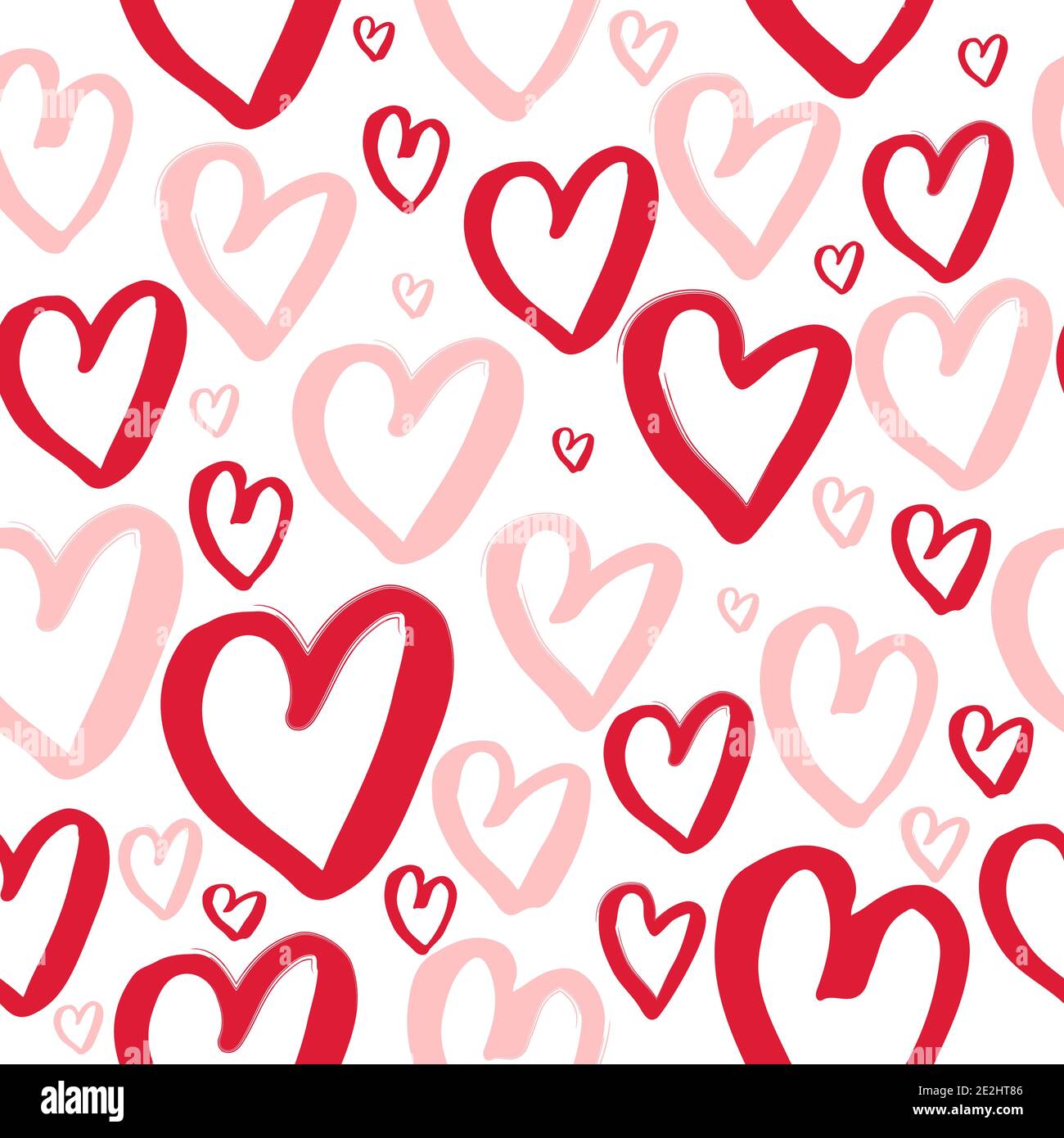 Seamless pattern with doodle hearts Stock Vector