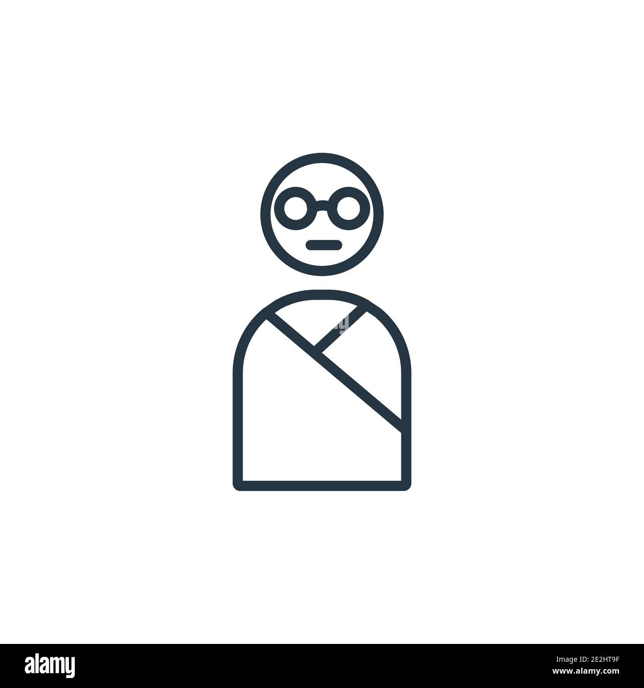 Mahatma gandhi outline vector icon. Thin line black mahatma gandhi icon, flat vector simple element illustration from editable india concept isolated Stock Vector