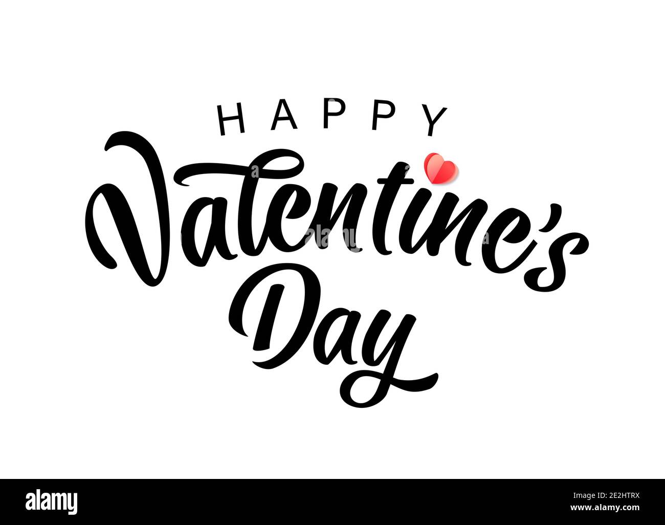 Happy Valentines Day typography poster with handwritten calligraphy ...