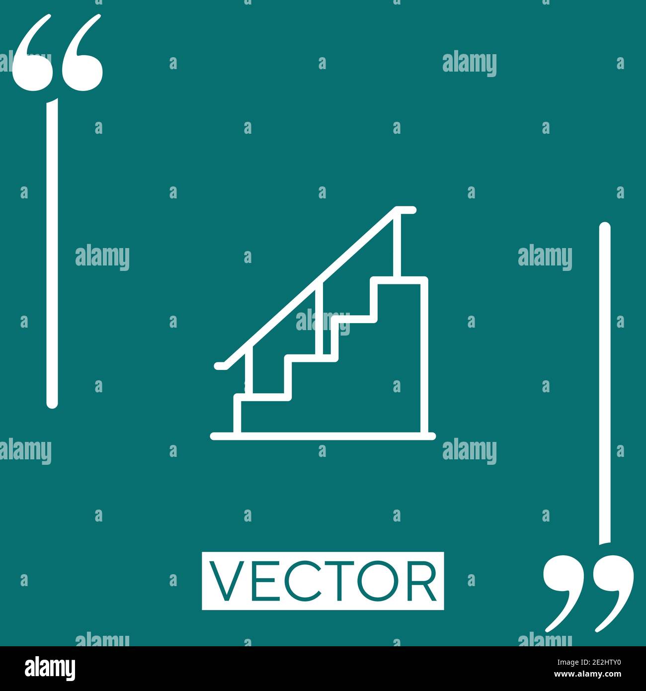 stairs vector icon Linear icon. Editable stroke line Stock Vector