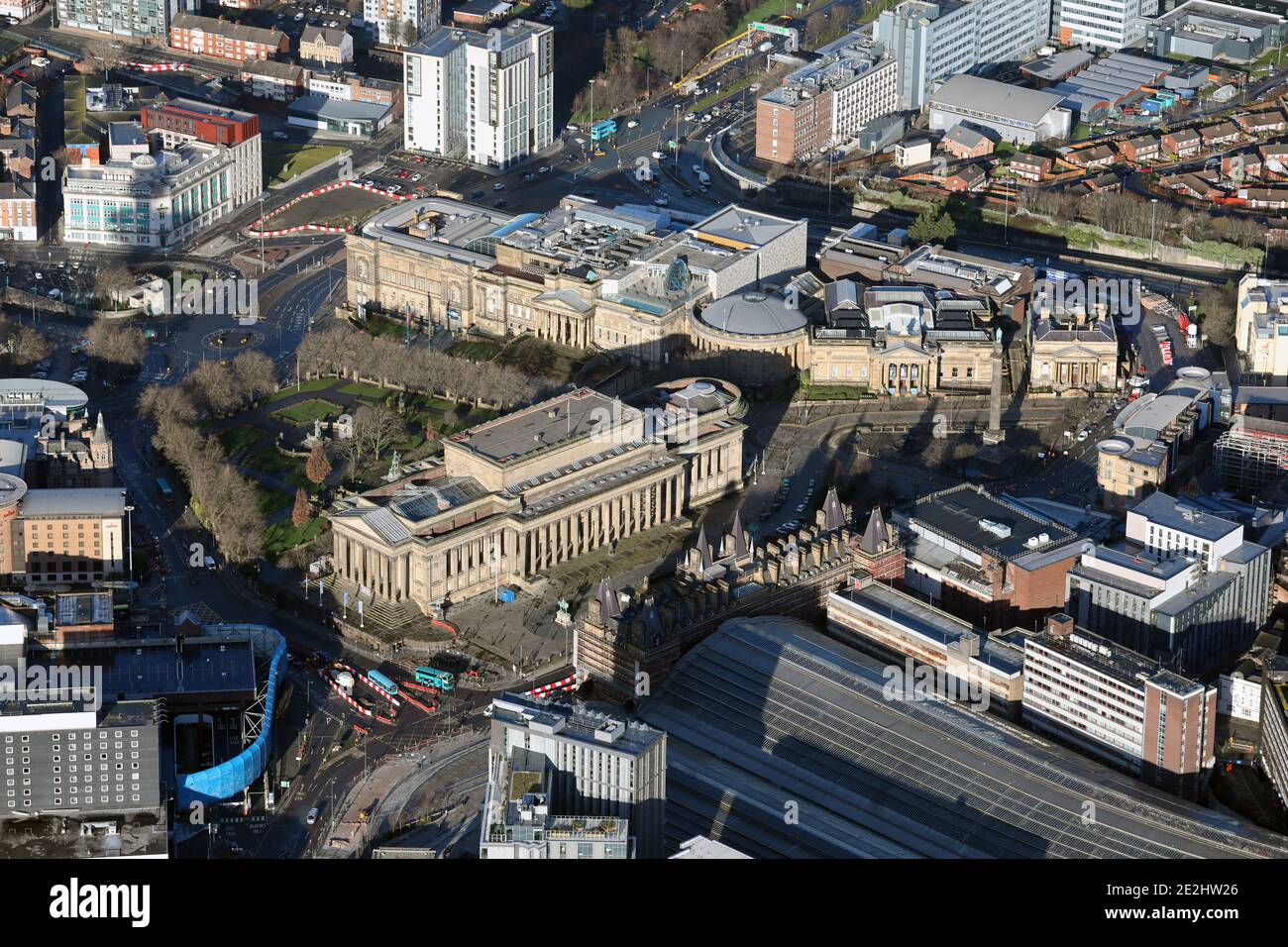 aerial view of a Liverpool landmark Stock Photo