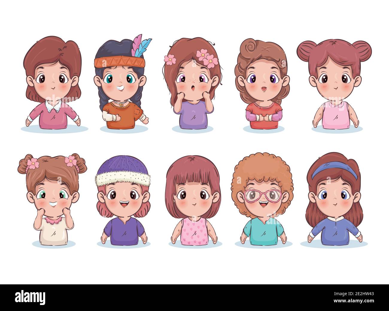 Girls cartoons icon collection vector design Stock Vector Image & Art ...