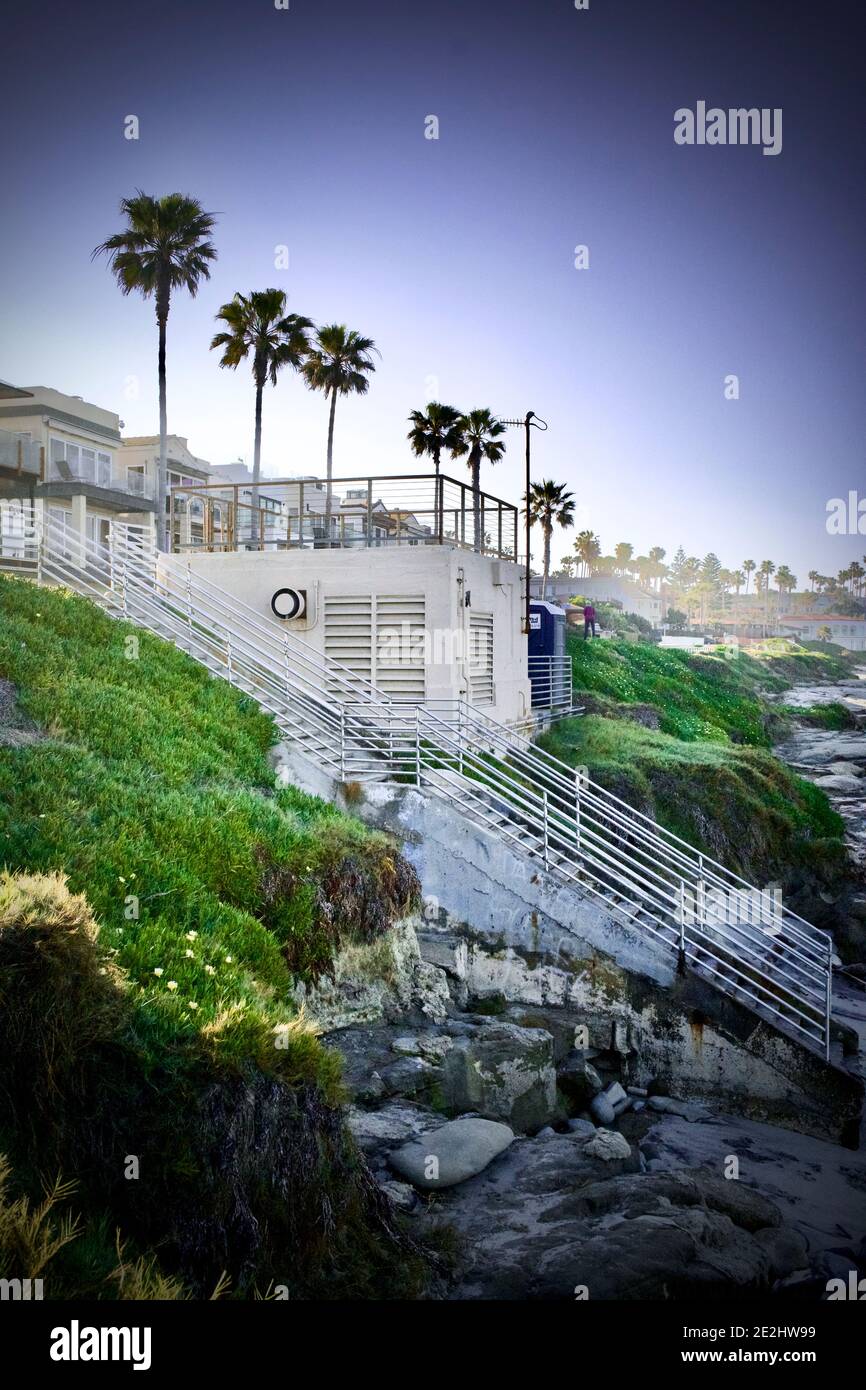 The actual Pump House, from Tom Wolfe's book The Pump House Gang, near Wind  & Sea, La Jolla, CA. San Diego, California Stock Photo - Alamy